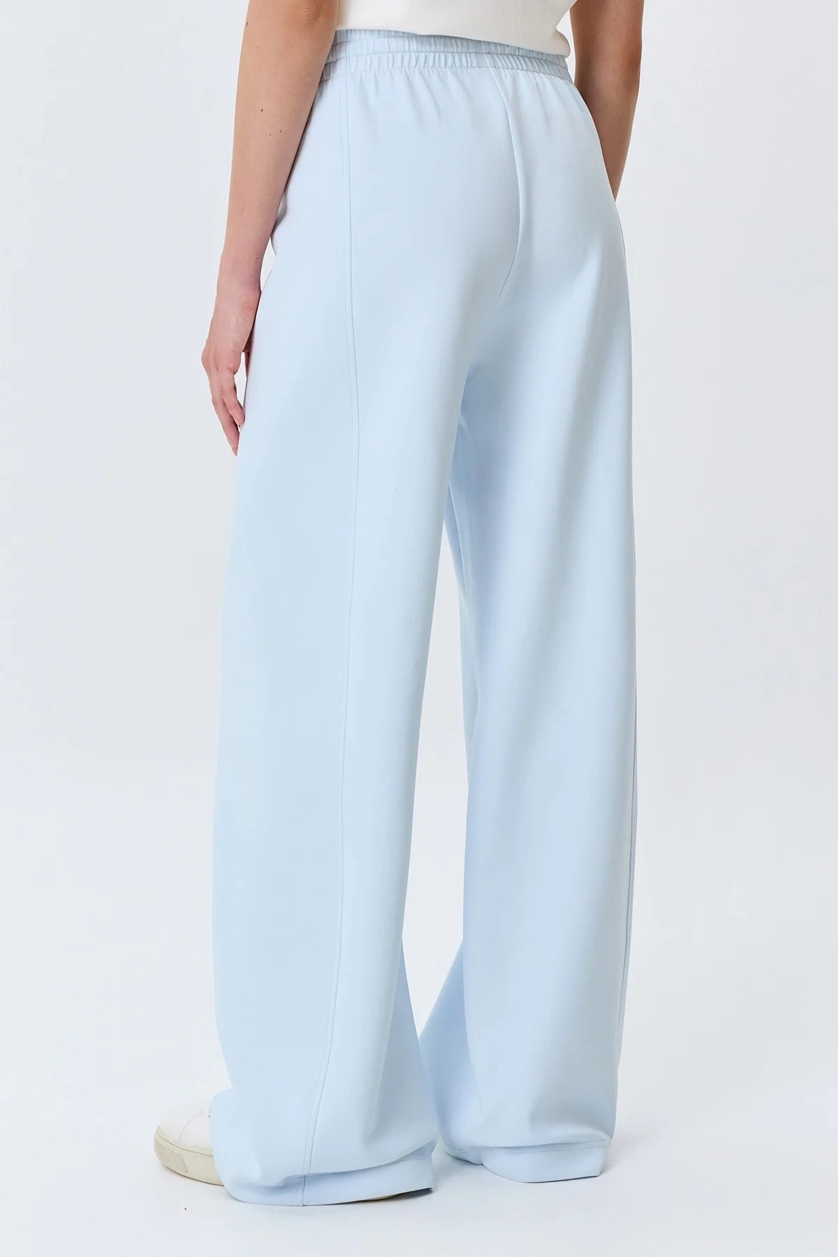 Трикотажные голубые брюки из хлопка, 48