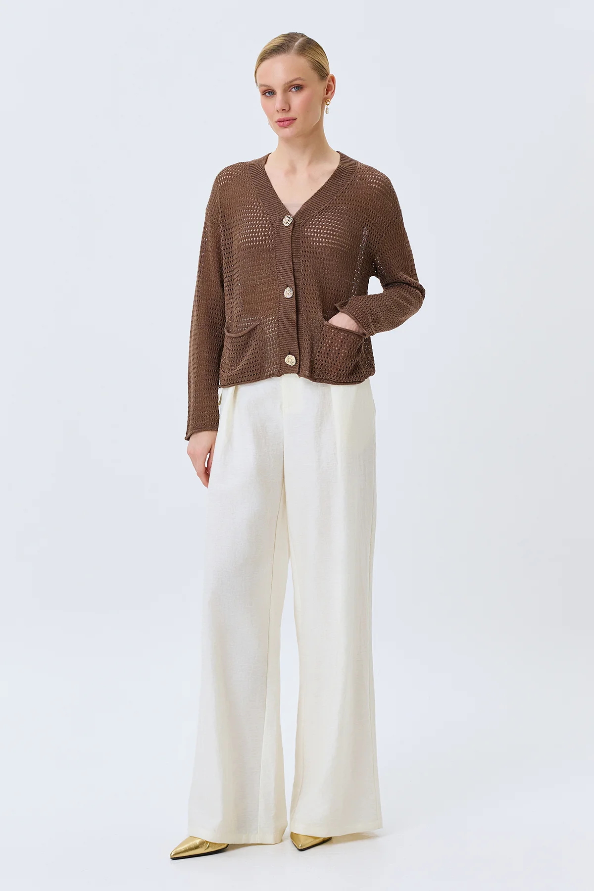 Ажурный кардиган из смесового лиоцелла, 44