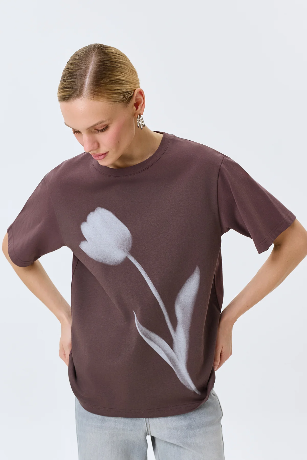 Футболка с акварельным принтом, 50