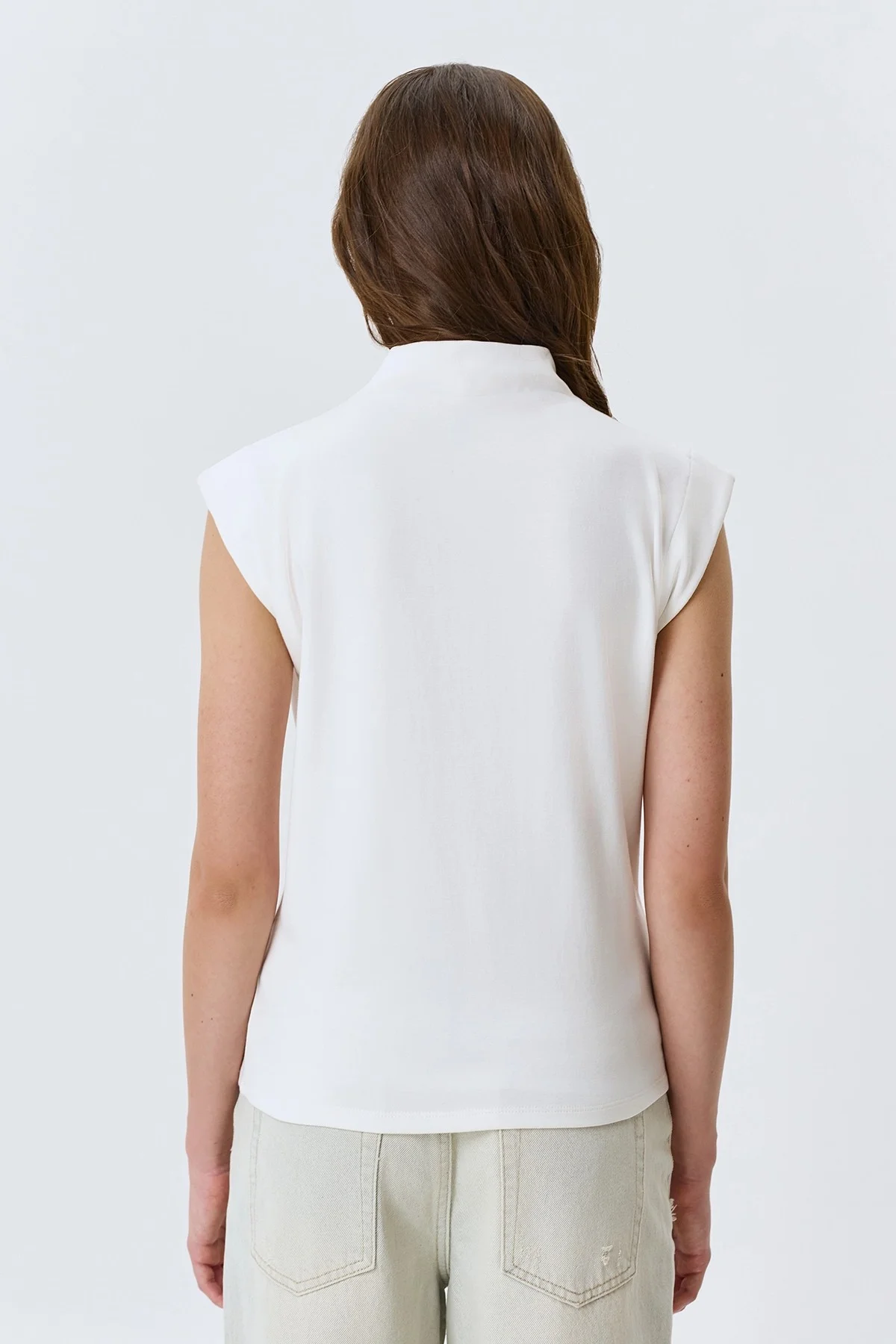 Топ с воротником стойкой, 40