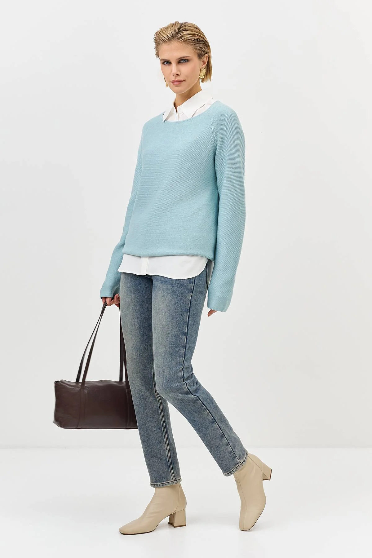 Лимитированная серия яркий джемпер с вырезом лодочка и ремень, 44