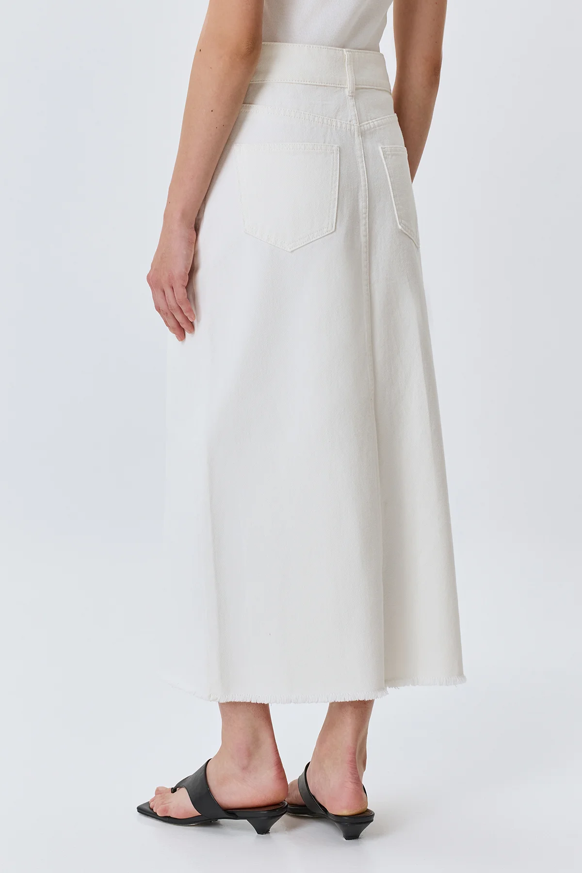 Белая джинсовая юбка из 100% хлопка, 46