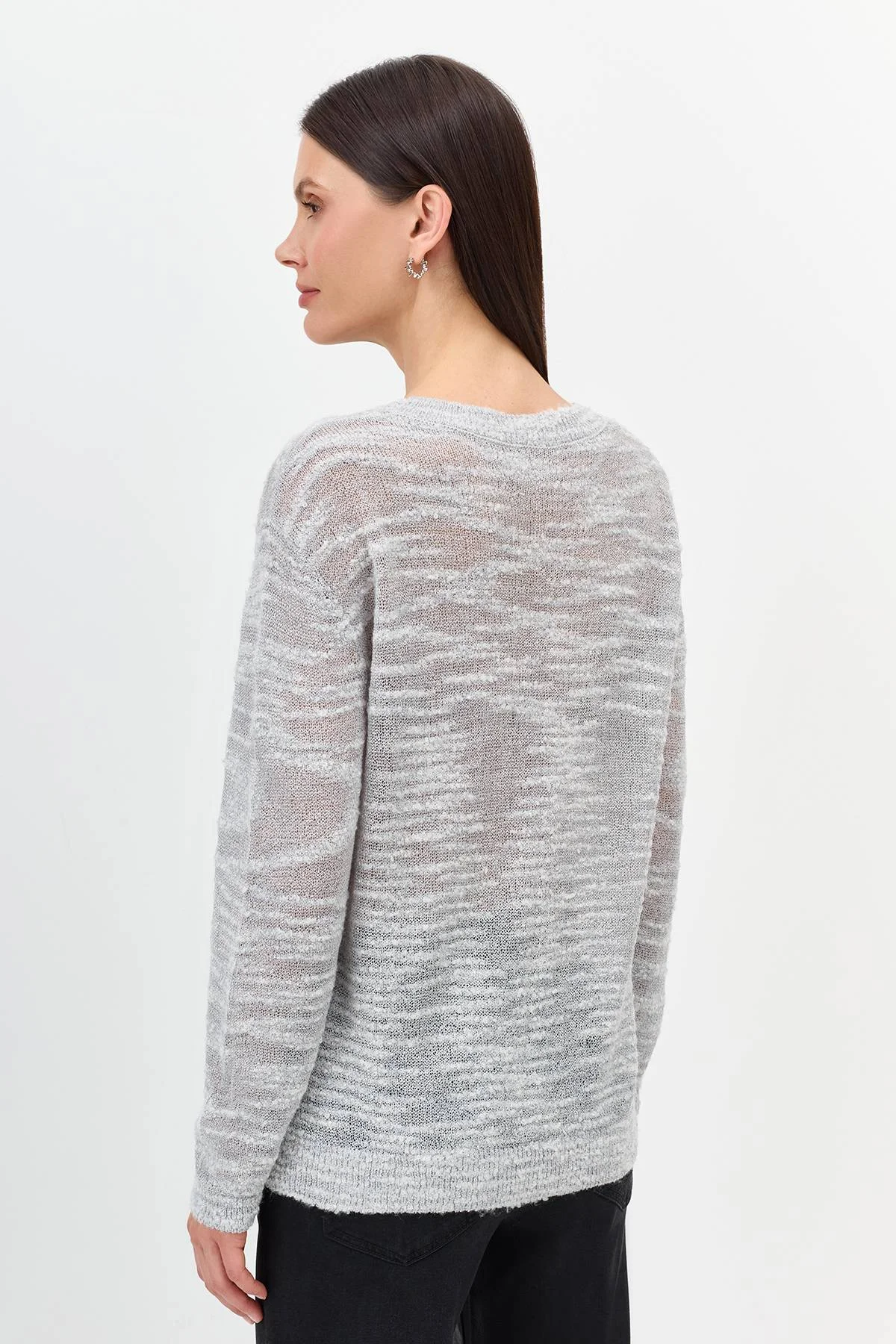 Лимитированная серия джемпер из фактурной пряжи и палантином, 34