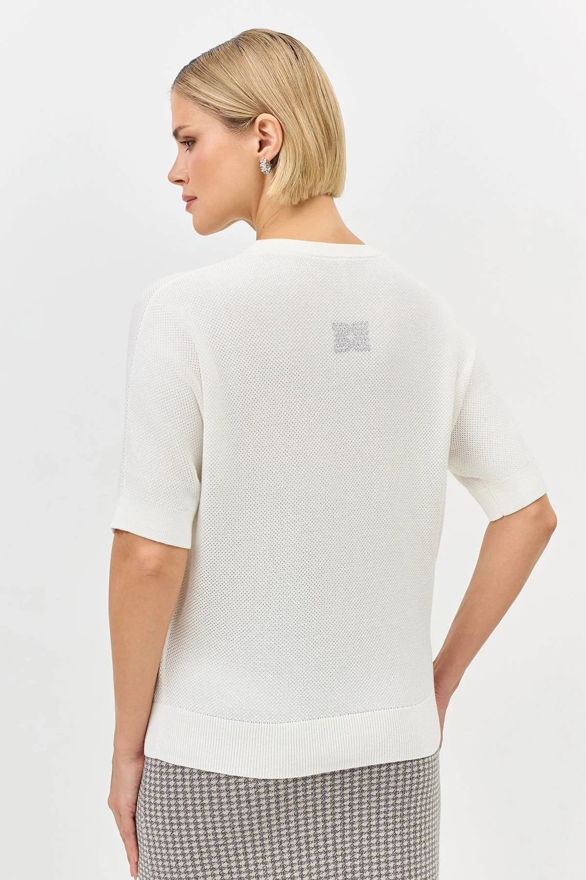 Лимитированая серия базовый джемпер с короткими рукавами и ремнем, 36