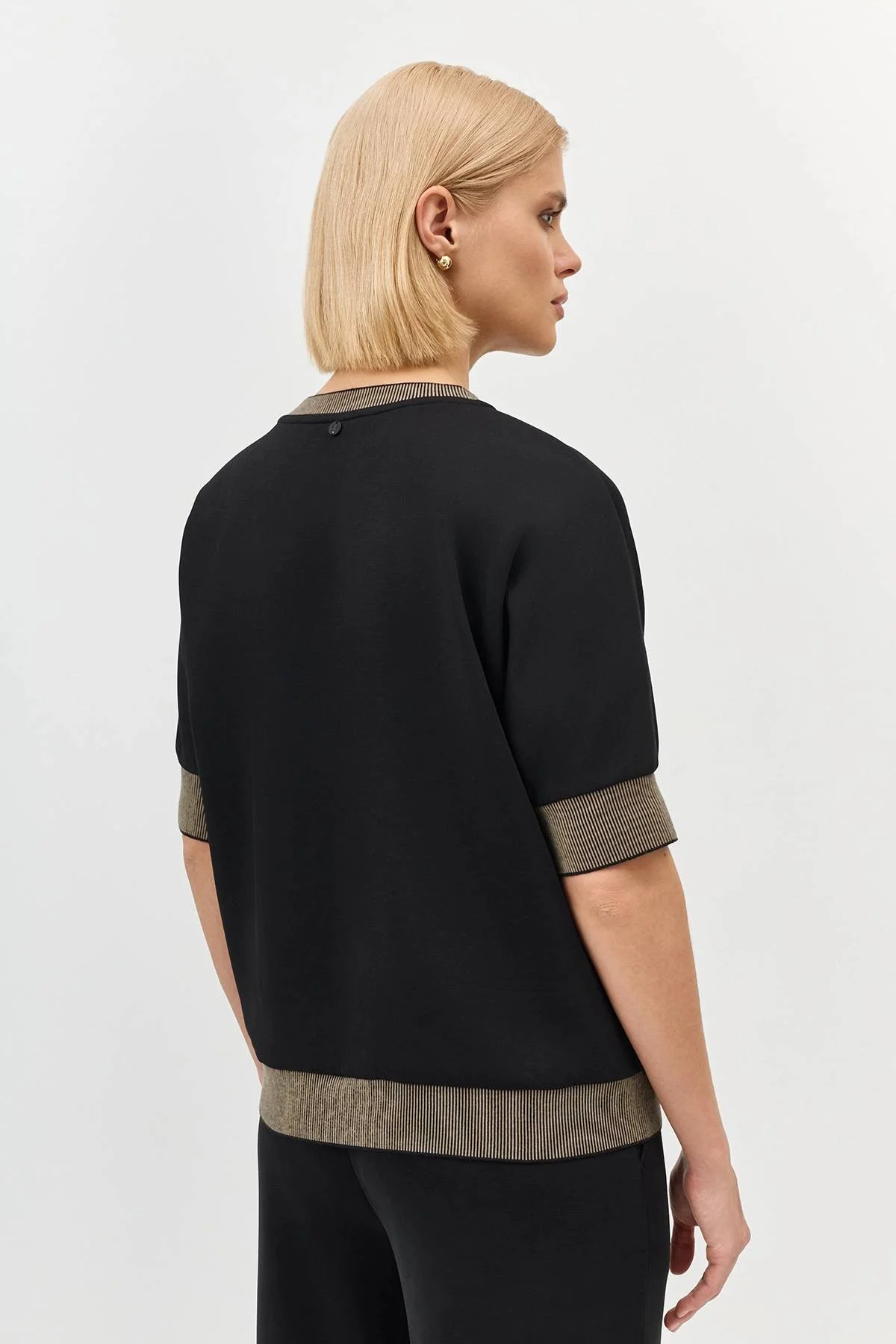 Трикотажный джемпер с контрастным рибом, 34