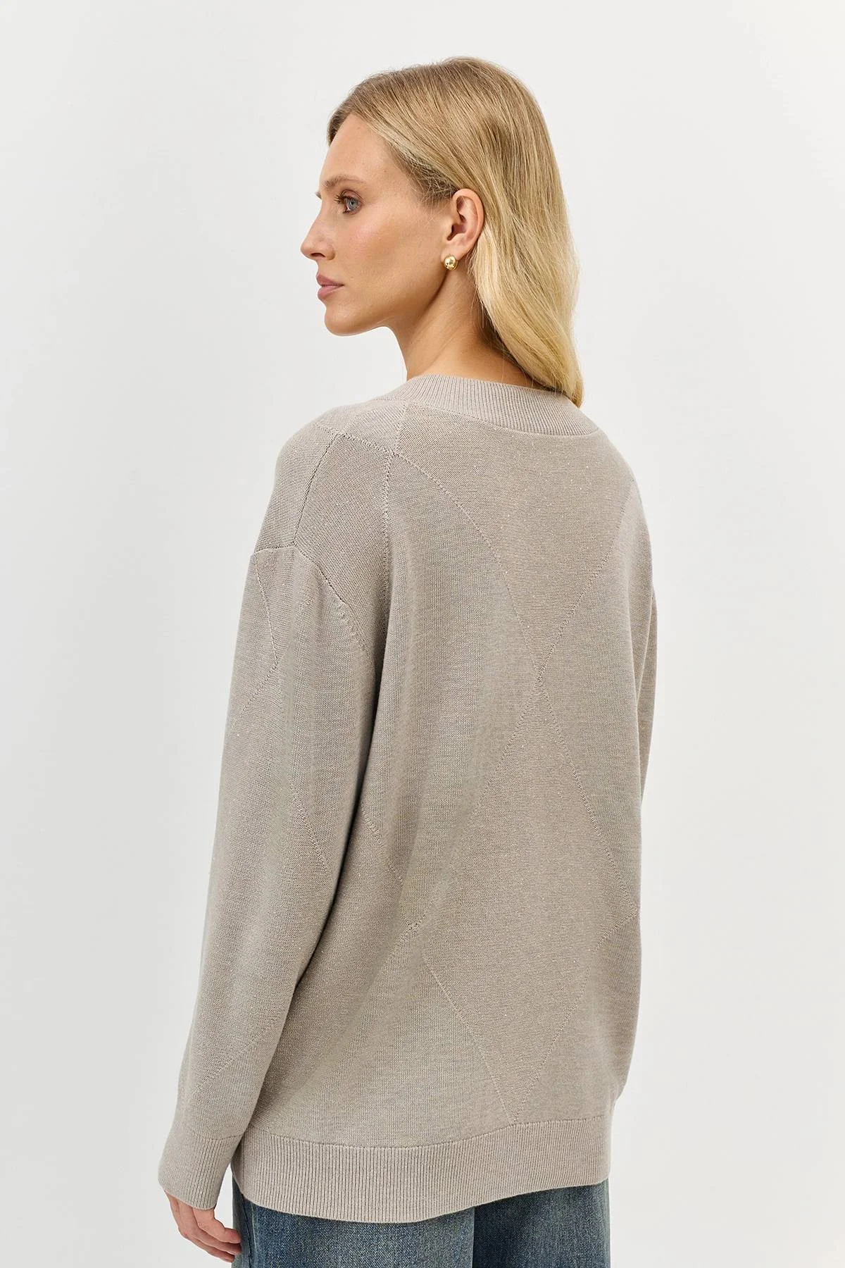 Лимитрированная серия джемпер-туника с V-образным вырезом и ремень, 34