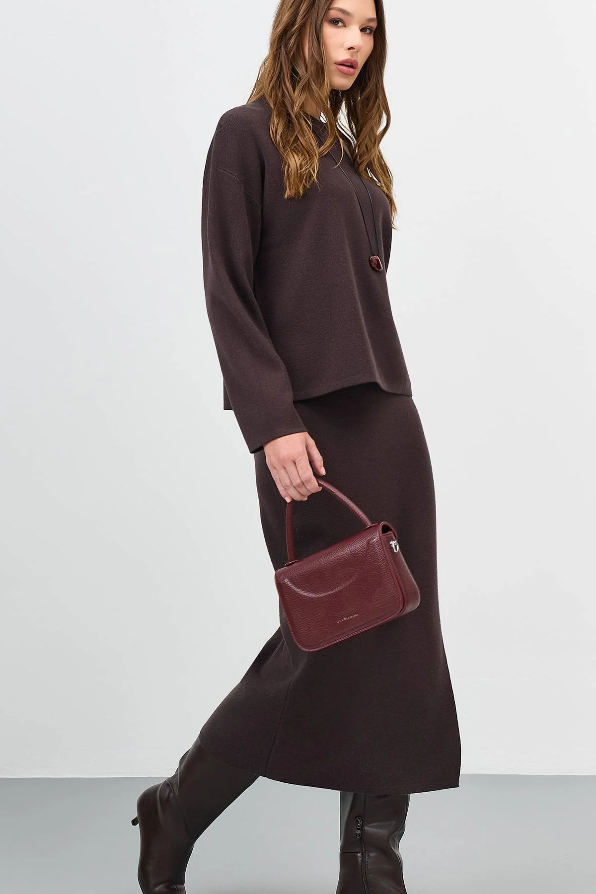 Вязаная юбка-карандаш, 46