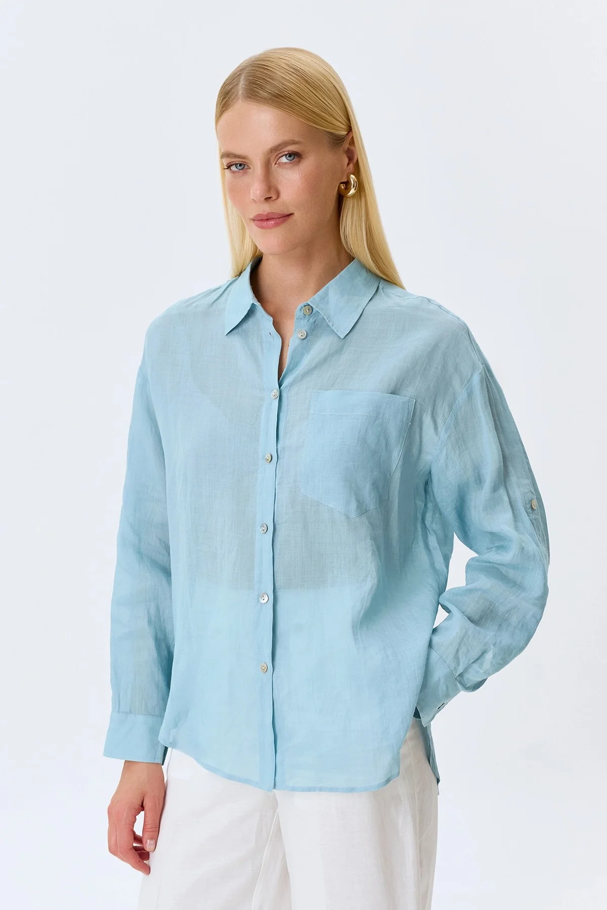 Яркая блузка из 100% рами, 44