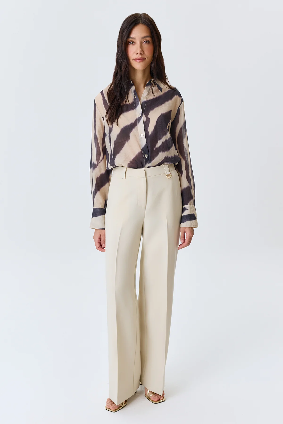 Блузка из тенселя с принтом, 44