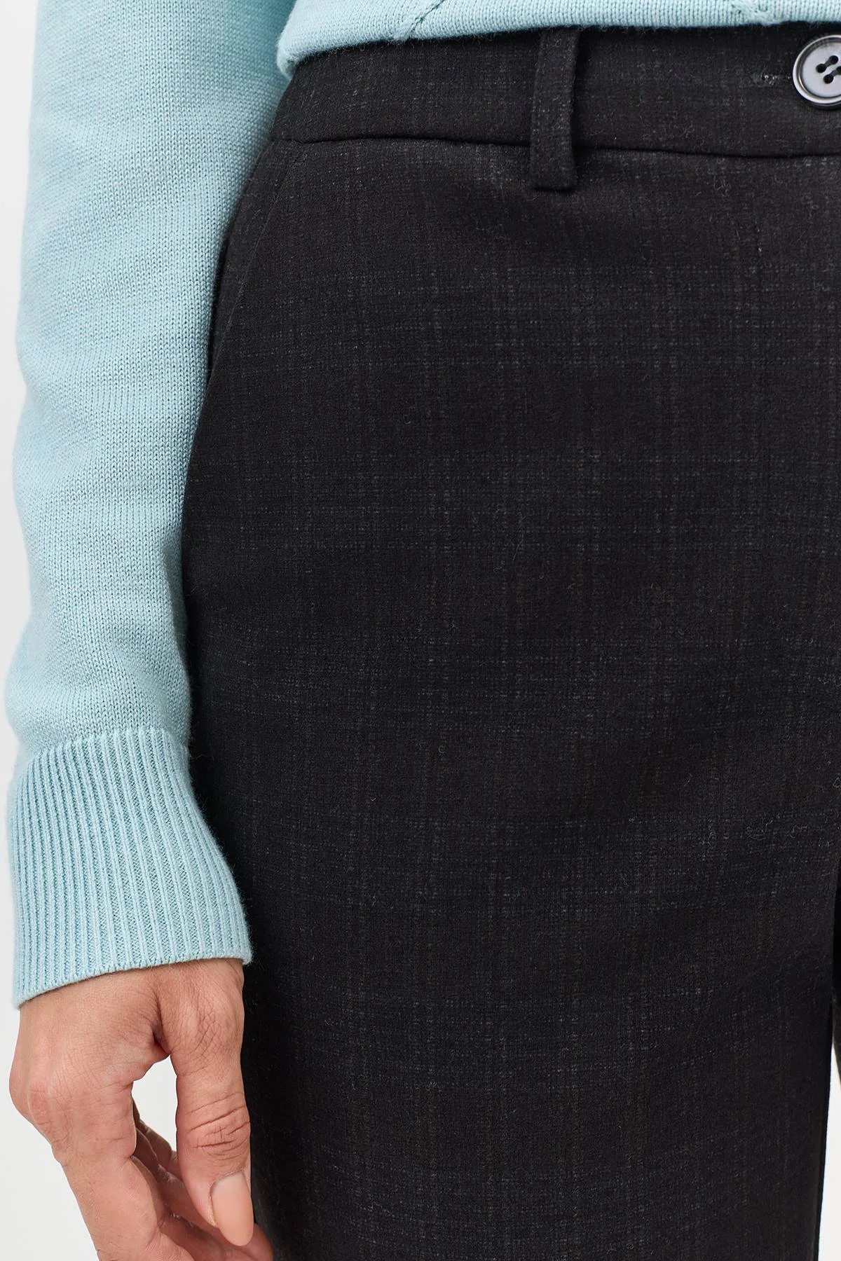 Лимитированная серия базовые утепленные брюки в клетку и ремень, 46