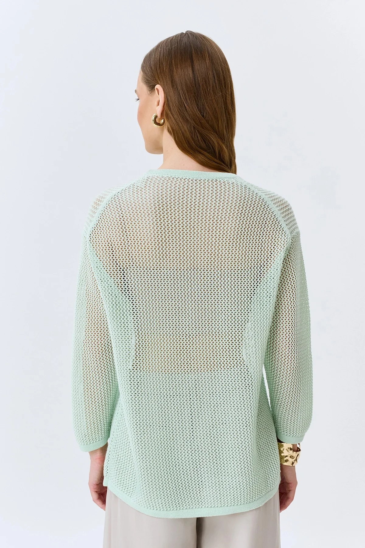 Ажурный вязаный джемпер, 42