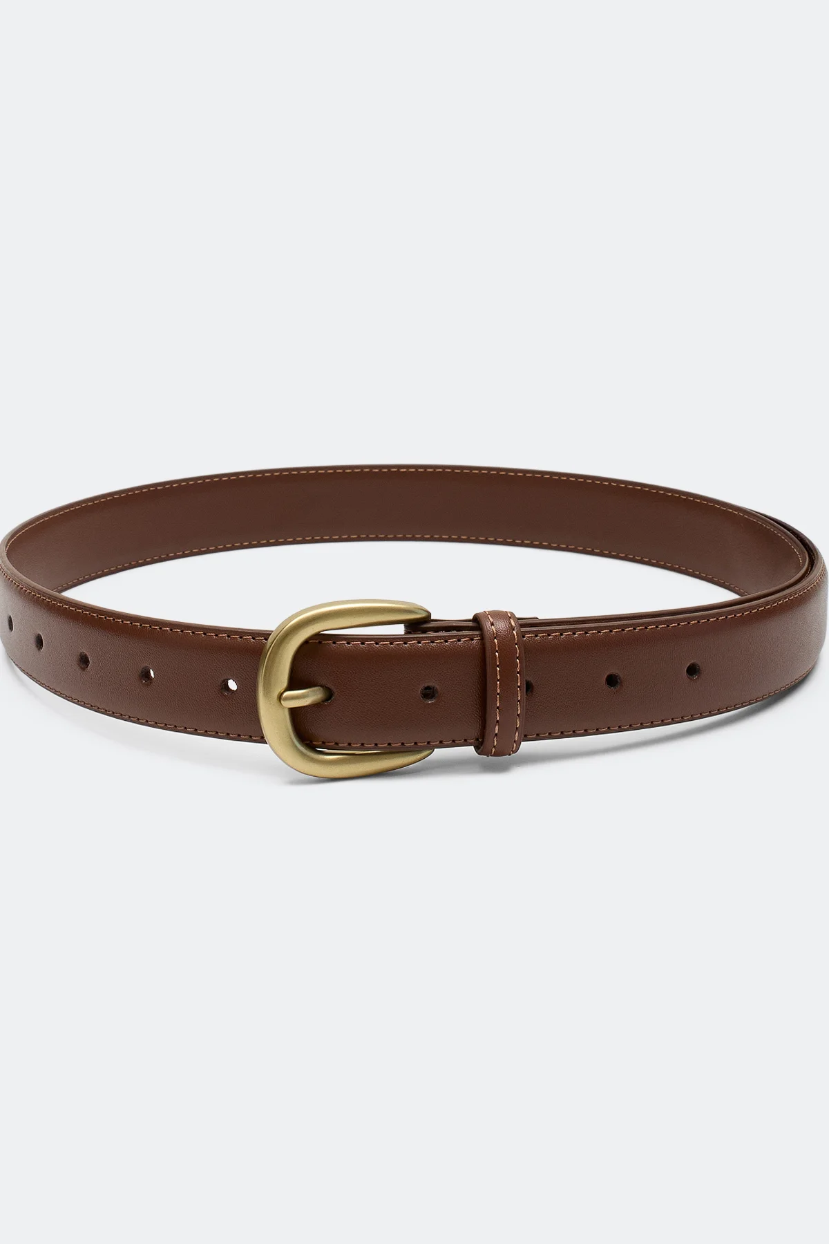 Коричневый ремень из натуральной кожи, S