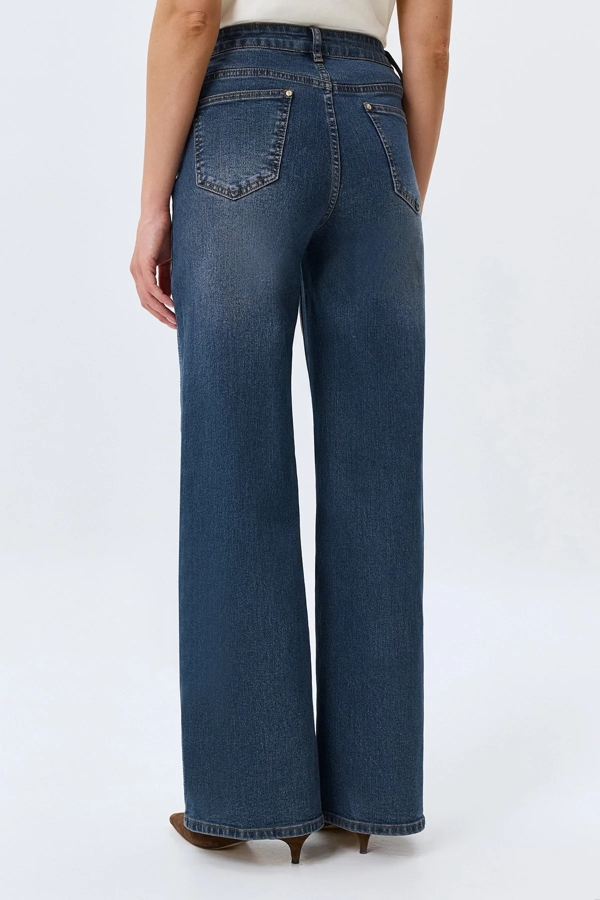 Джинсы Wide leg с акцентной варкой, 36