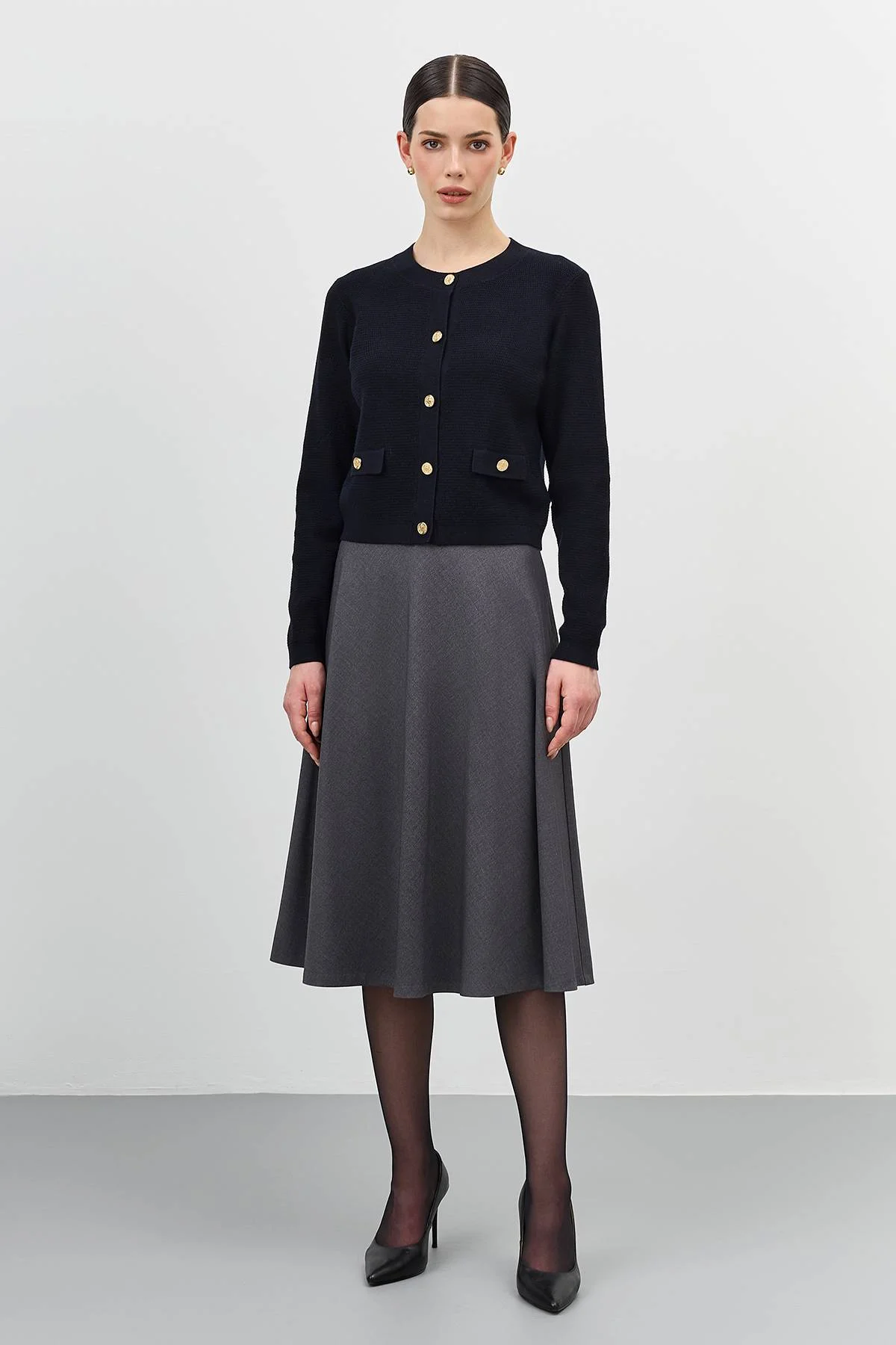 Лимитированная серия юбка миди А-силуэта и ремень, 50