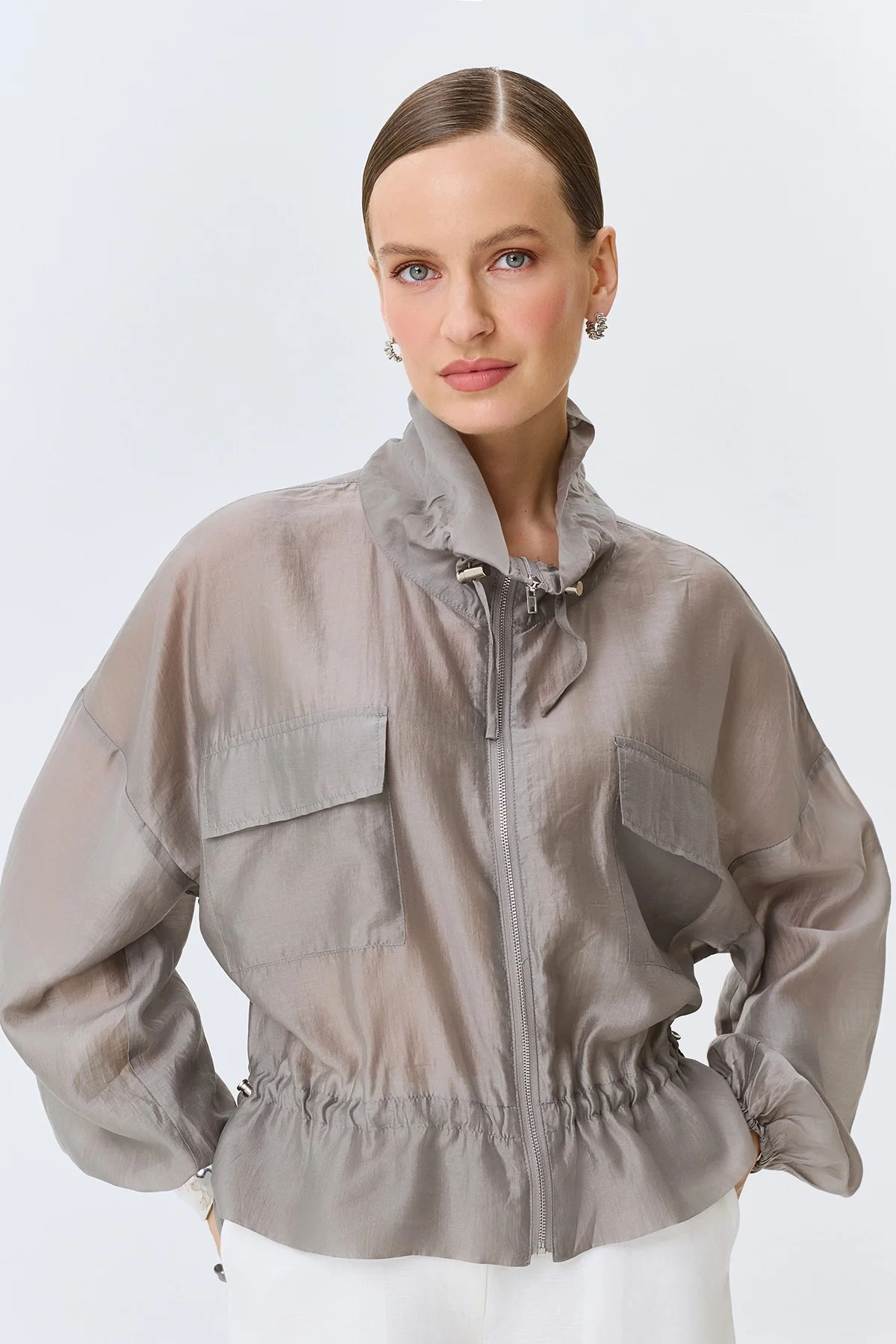 Полупрозрачный жакет из тенселя, 38