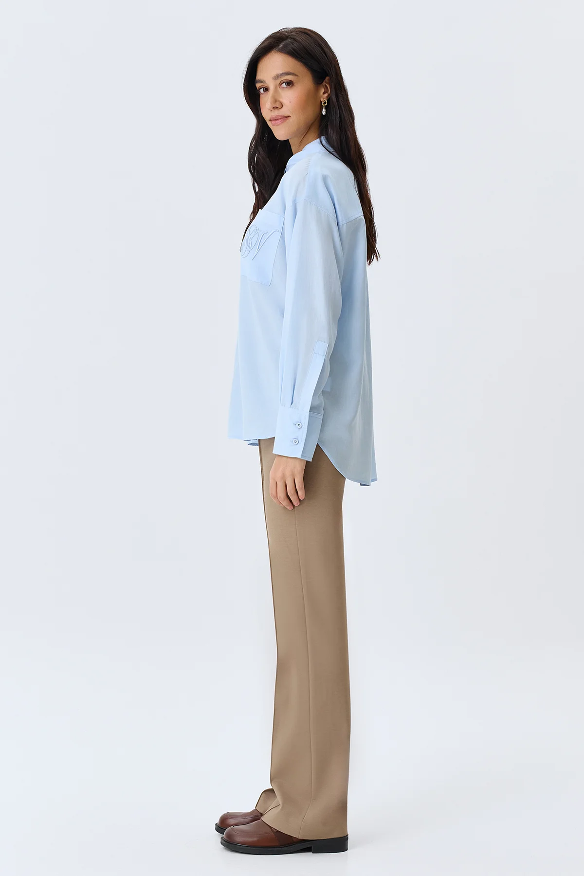 Брюки из джерси с простроченными стрелками, 46