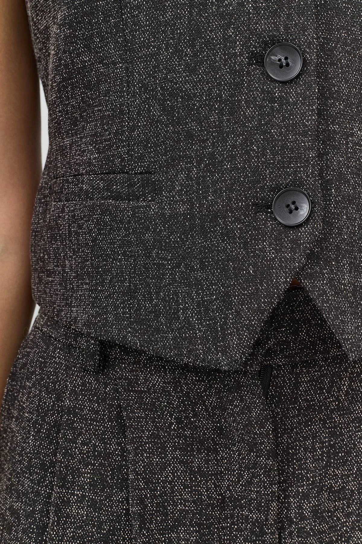 Лимитированная серия костюмный жилет из смесовой вискозы и ремень, 42