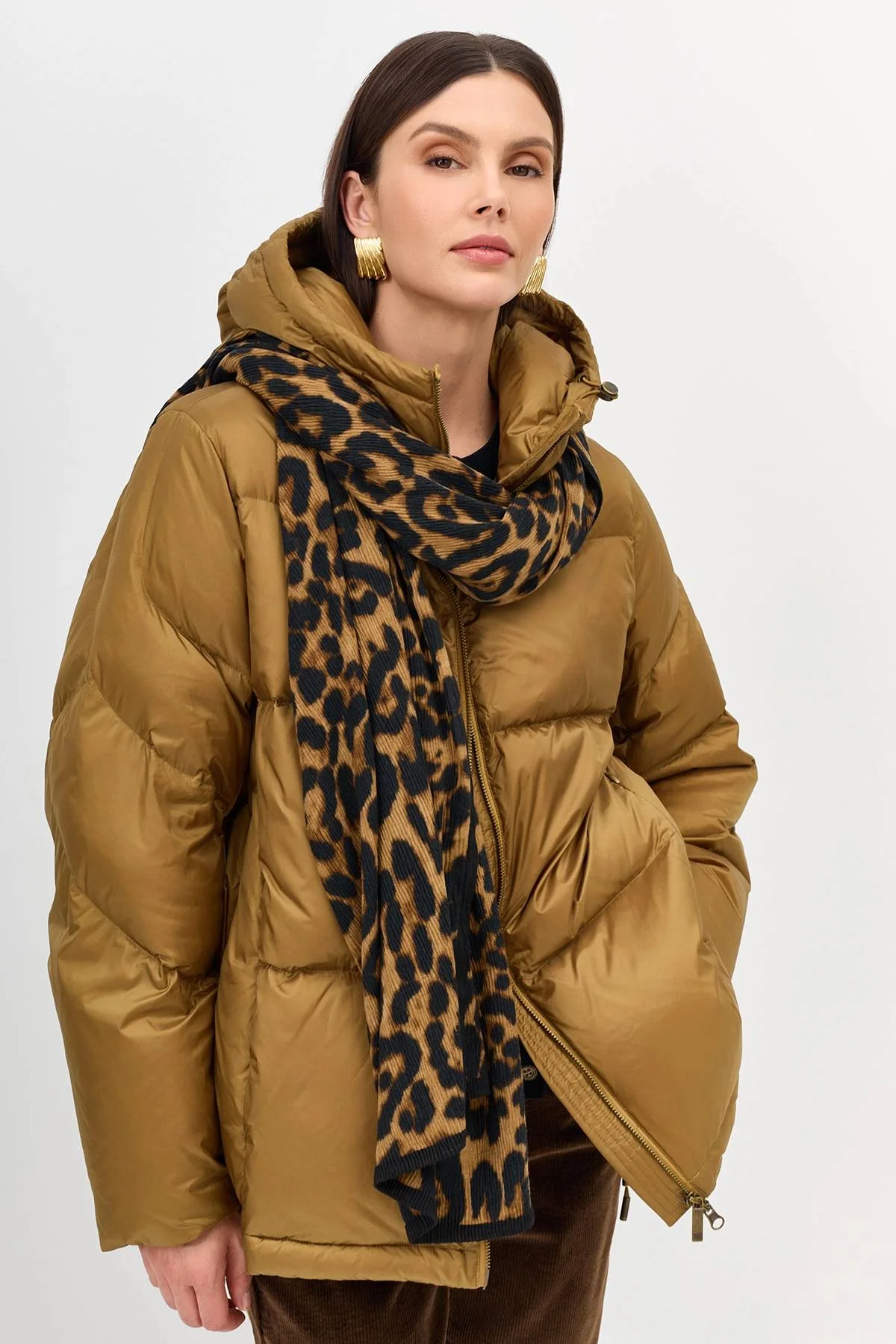 Шарф с анималистичным принтом, One