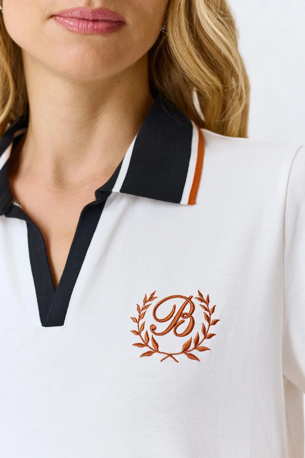 Поло с контрастным рибом, 38