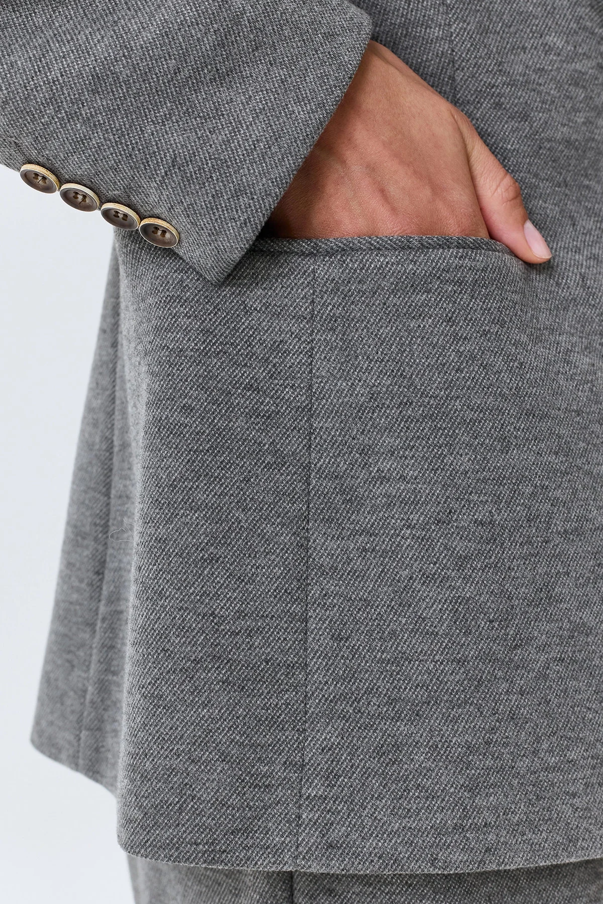 Однобортный жакет из джерси, светло-серый, 46