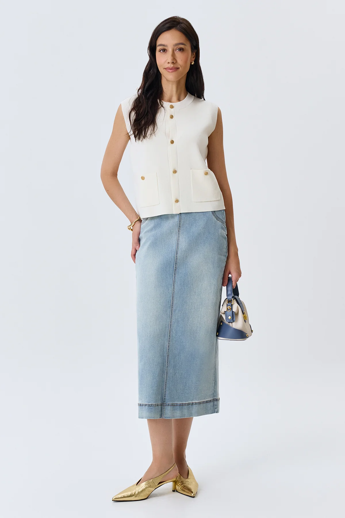 Жилет из вискозы и лиоцелла, 46