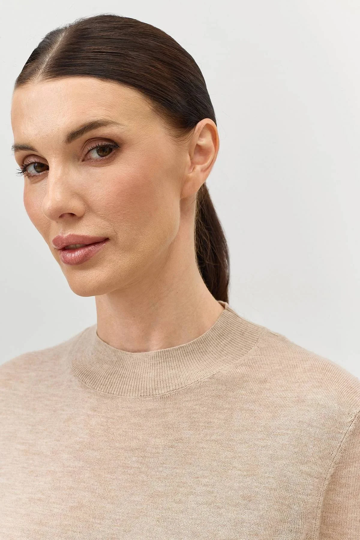 Тонкий джемпер с шелком, 44