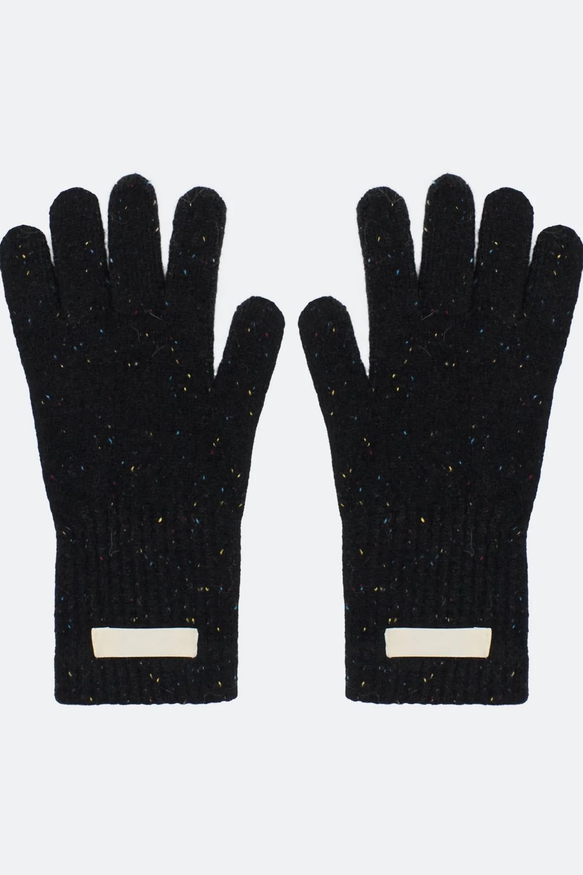 Черные вязаные перчатки из 100% шерсти, One