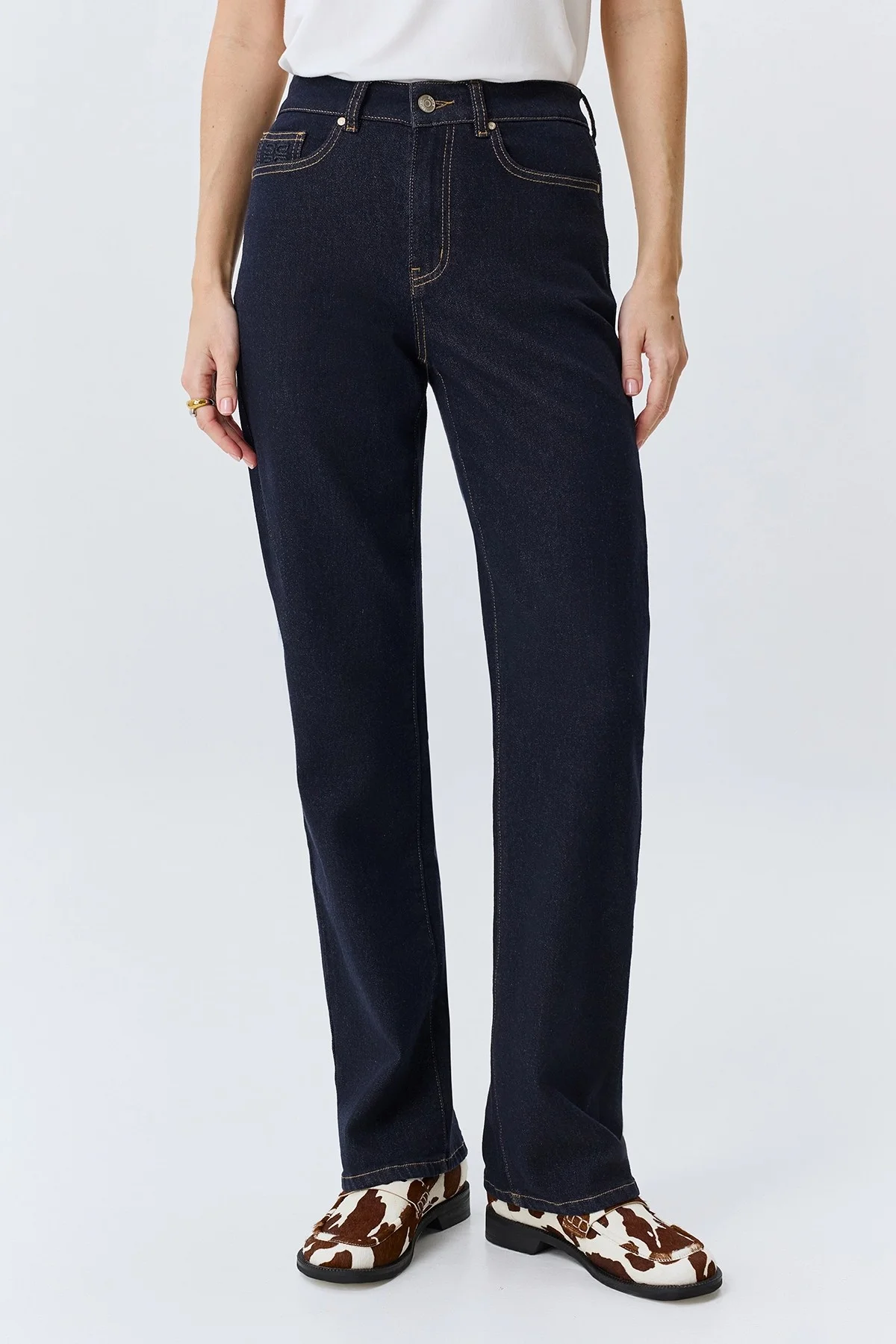 Классические темно-синие джинсы, 44