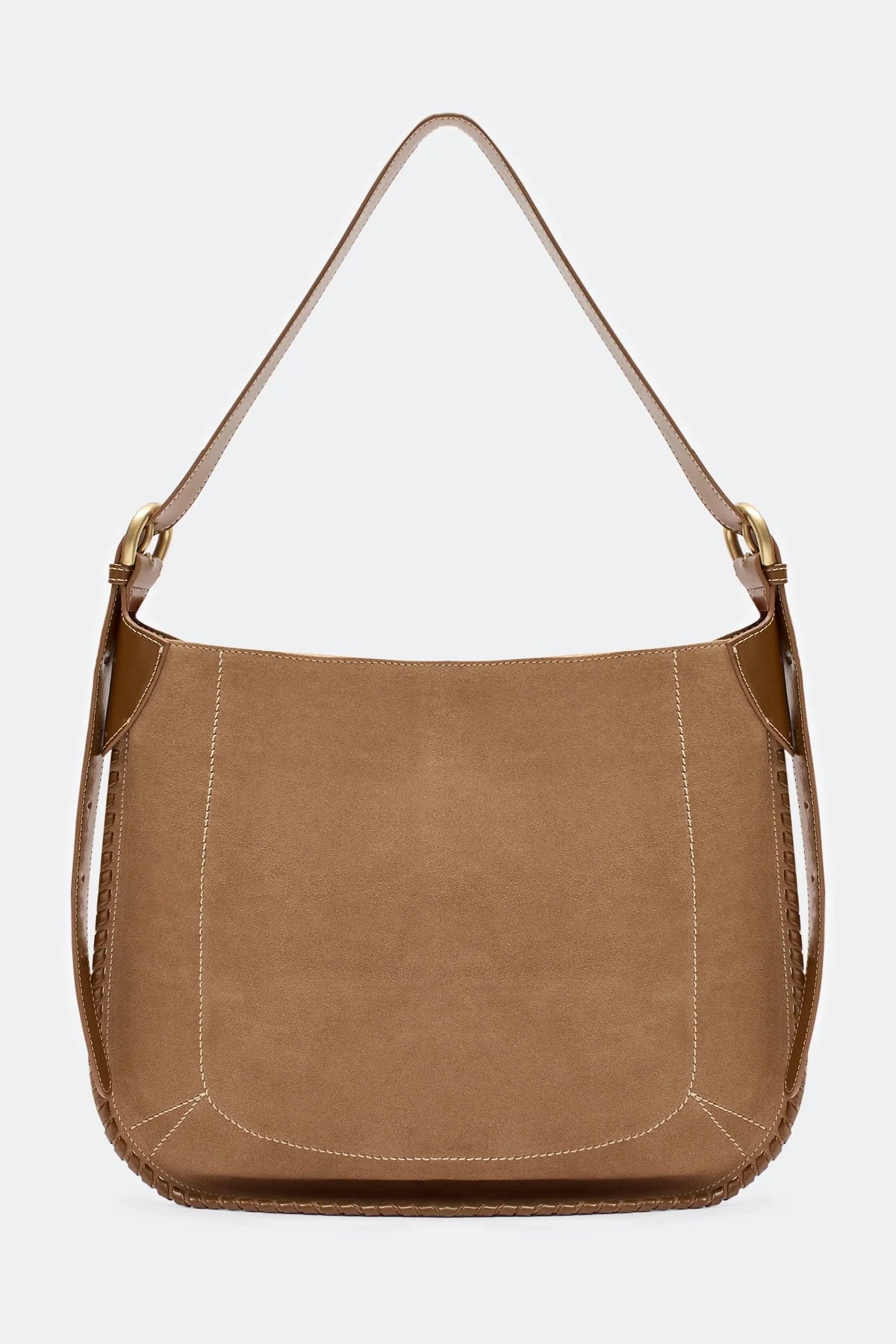 Комбинированная сумка из натуральной замши, One