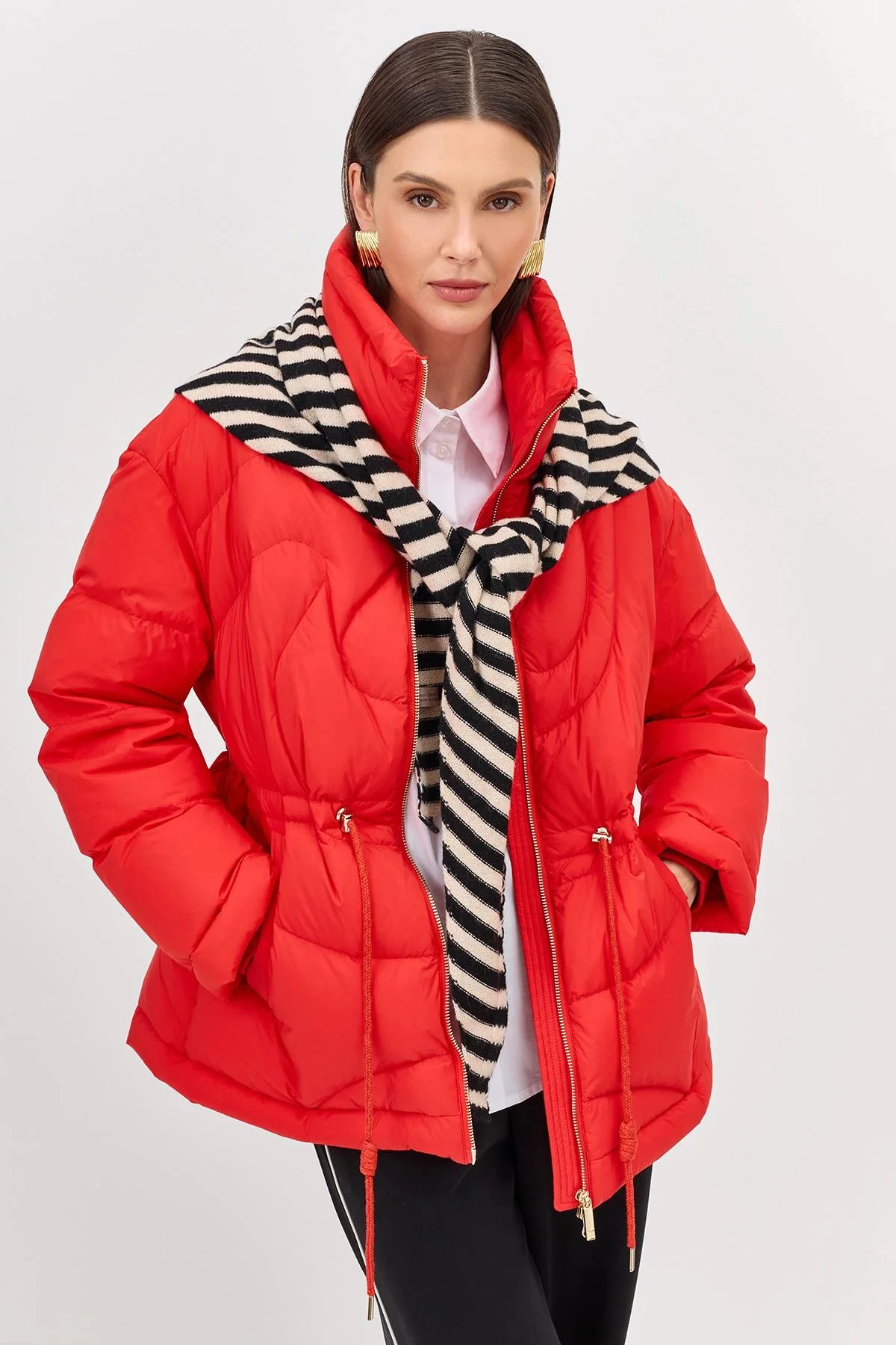 Косынка из 100% шерсти в контрастную полоску, One