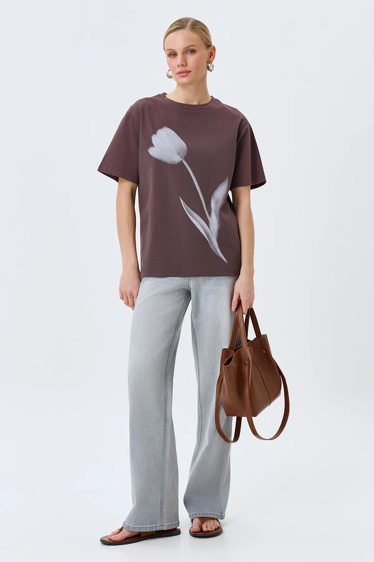 Футболка с акварельным принтом, 42