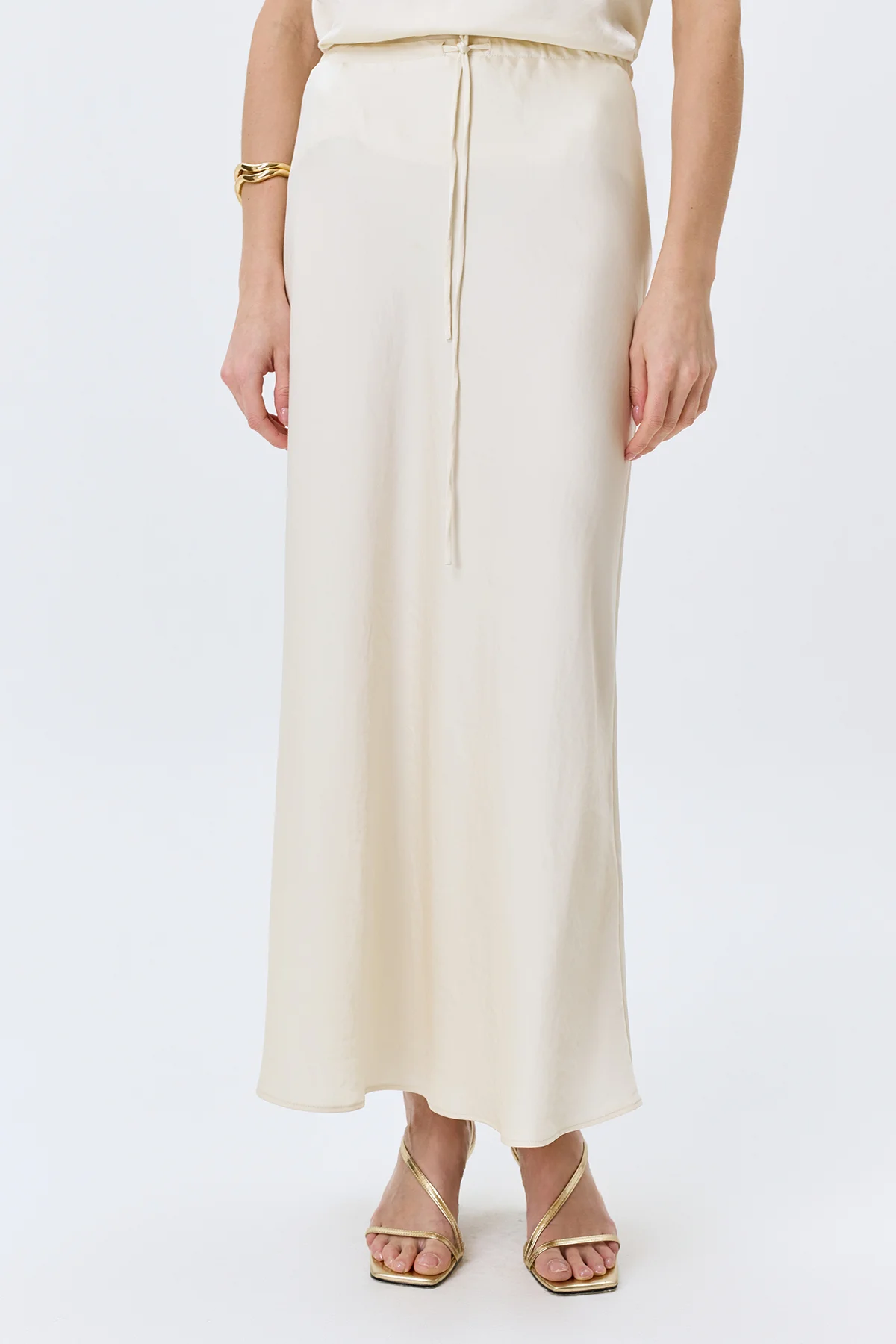 Светлая сатиновая юбка из смесовой вискозы, 52