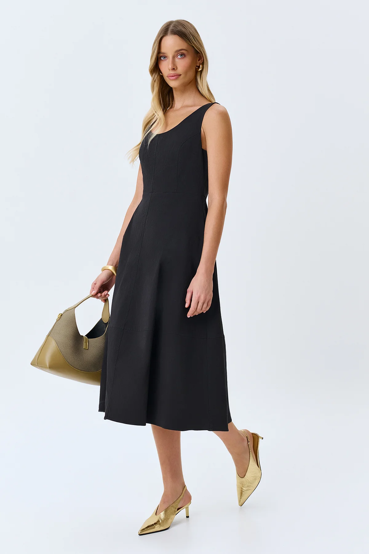 Хлопковое платье-миди, 50