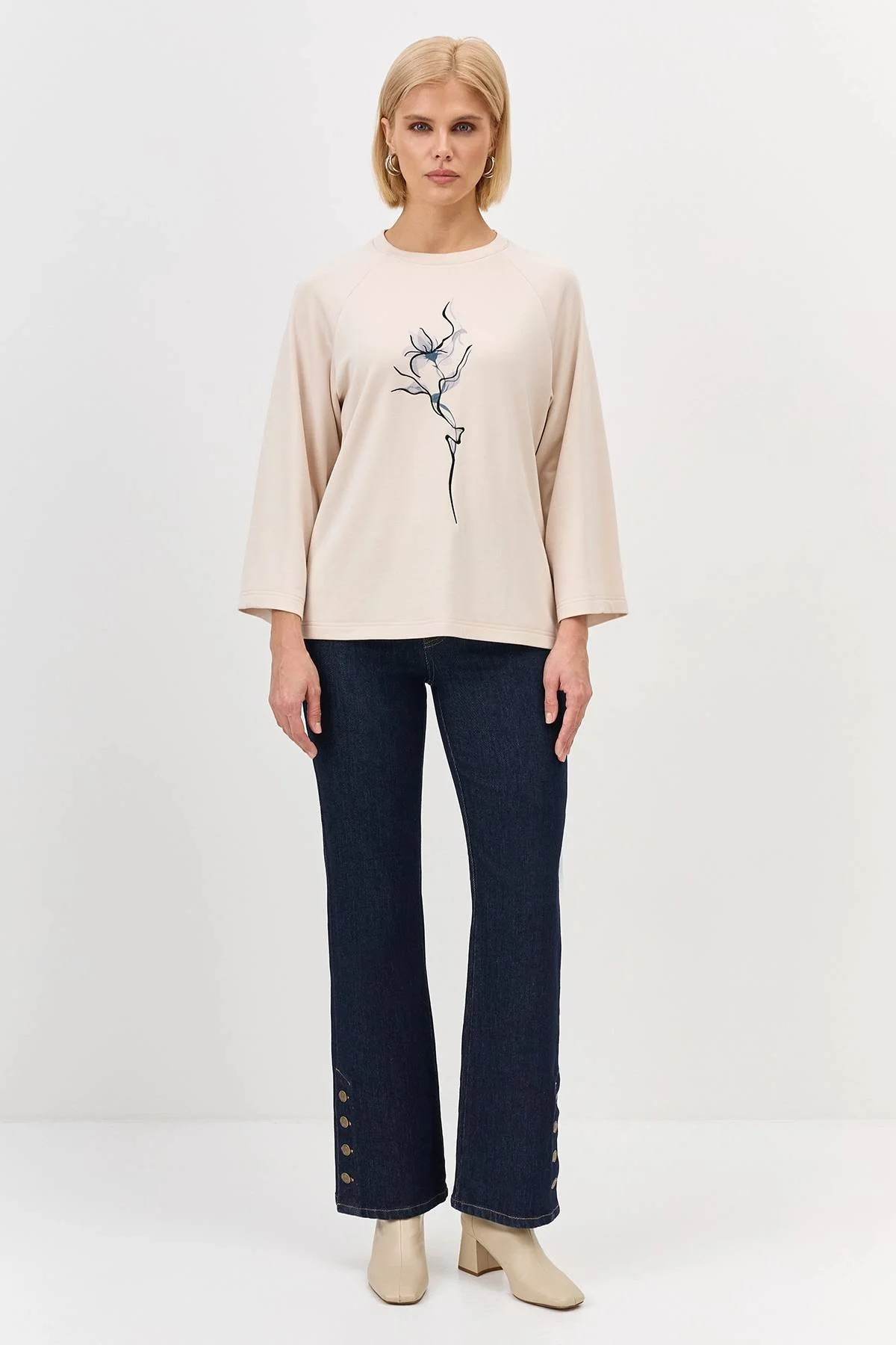 Лимитрированная серия джемпер из модала с принтом и ремень, 36