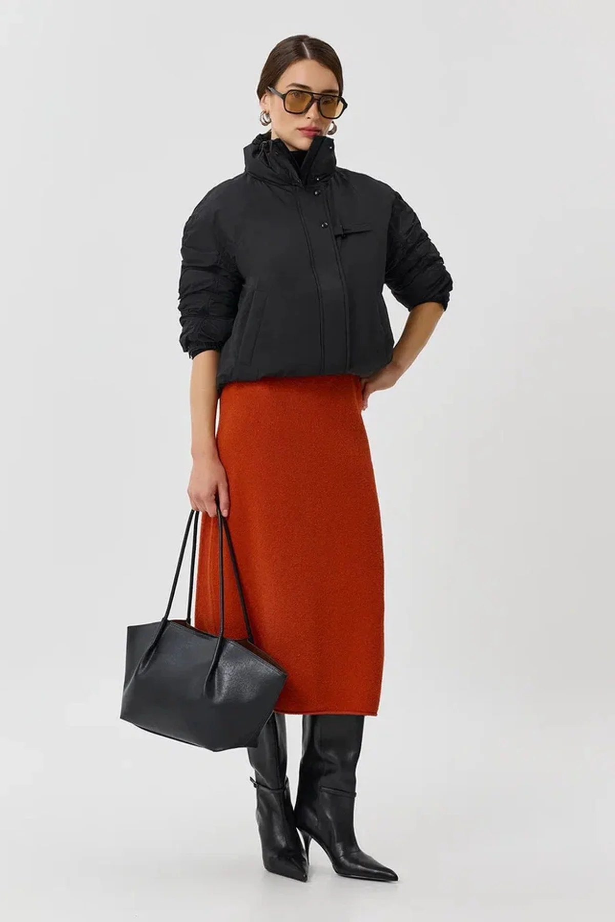 Куртка с драпировкой на рукавах, 48