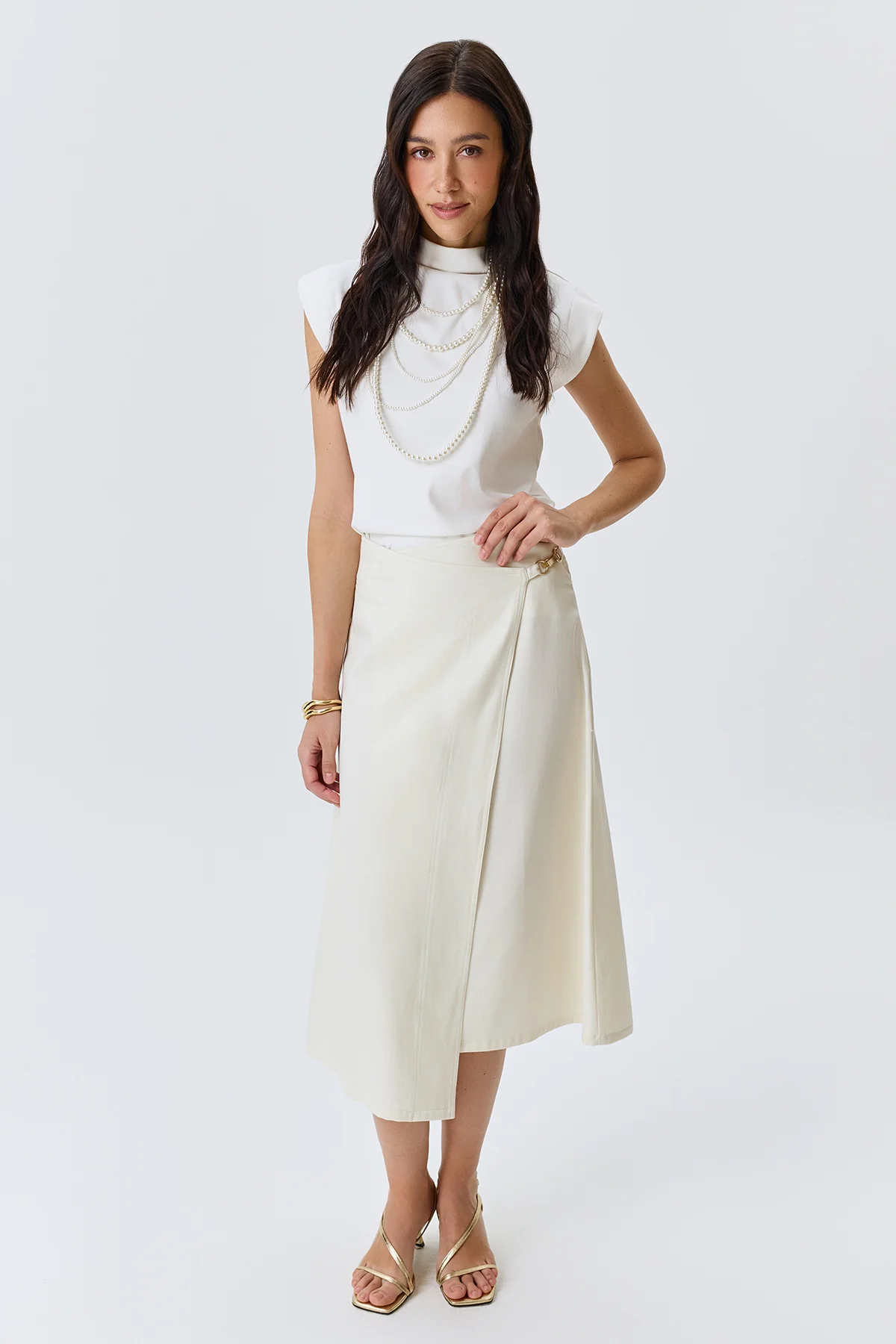 Асимметричная юбка на запах, 48