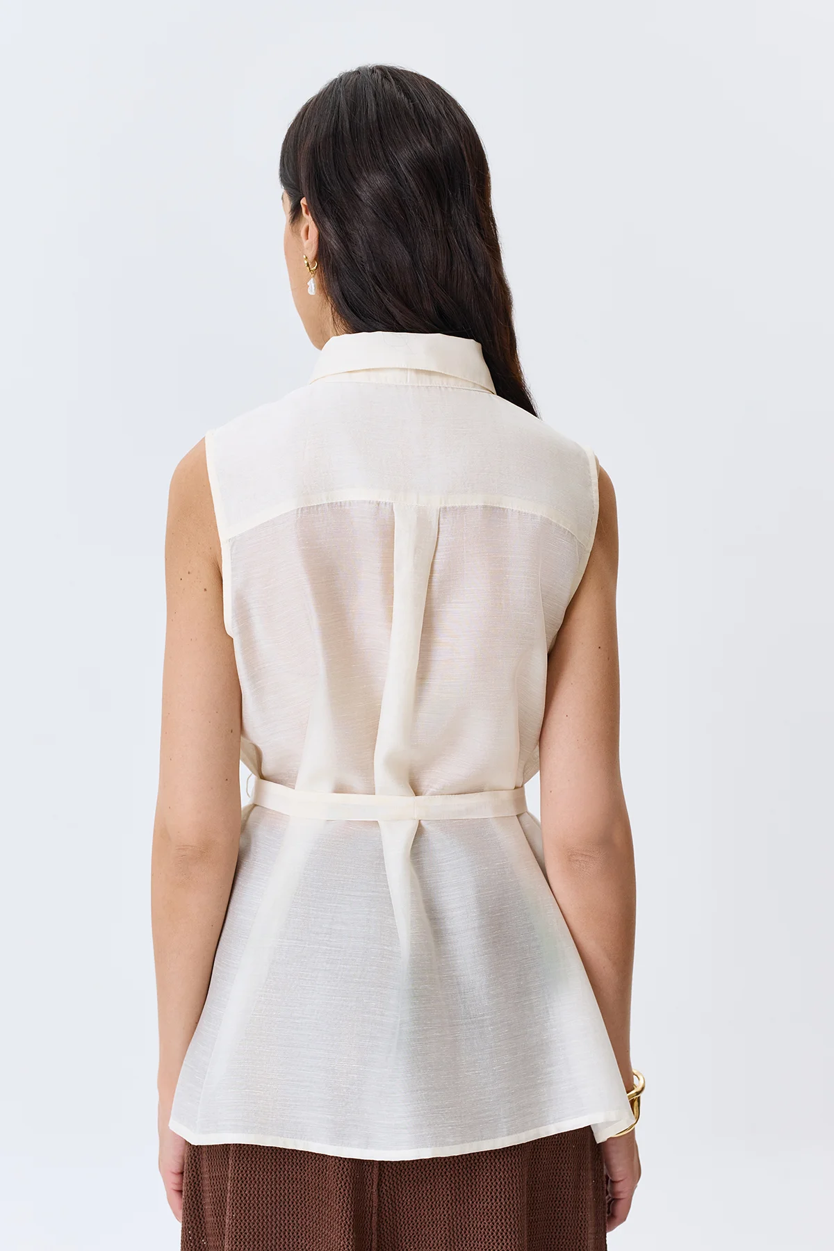 Полупрозрачная блузка из тенселя, 44