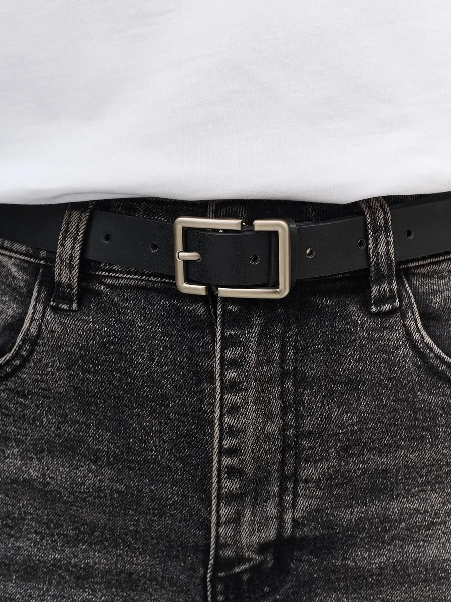 Классический  ремень с прямоугольнай пряжкой, S