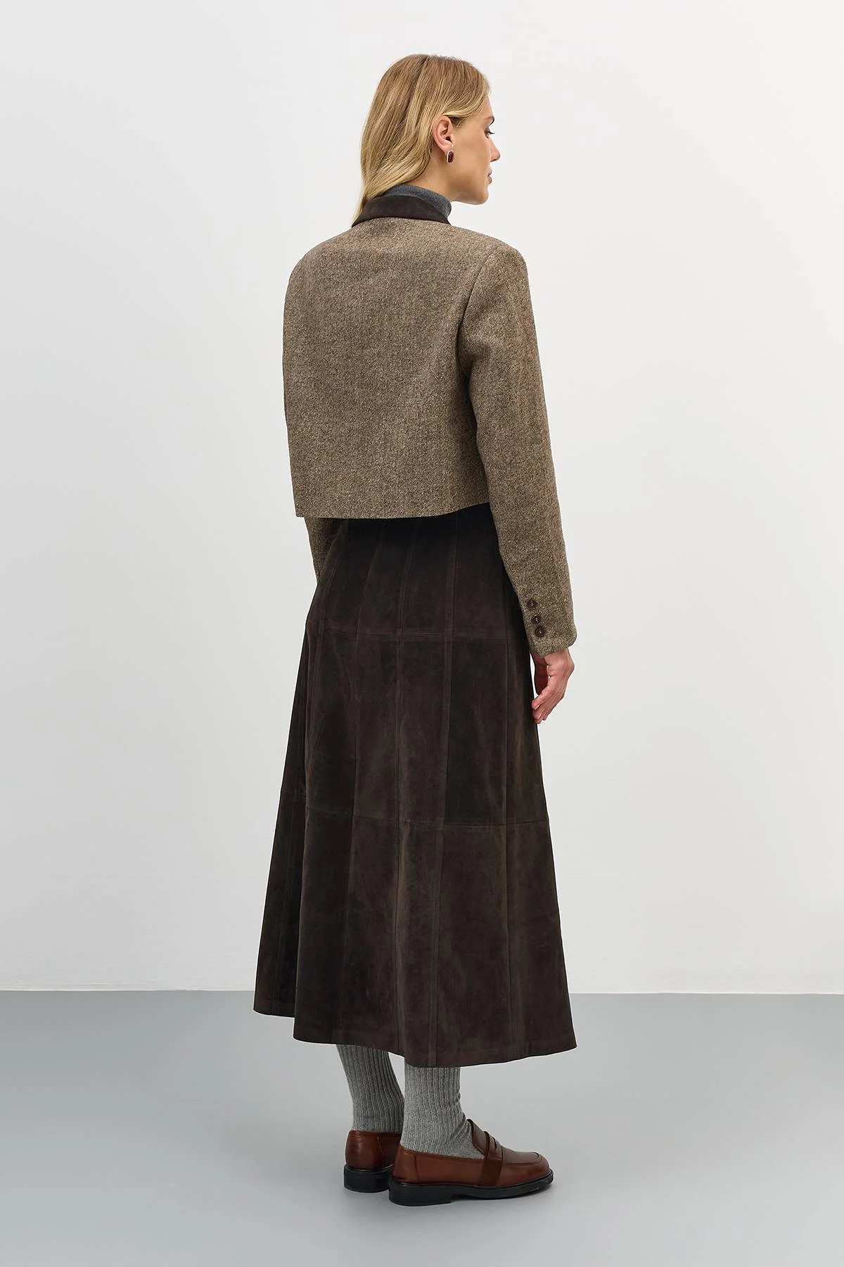 Лимитированная серия укороченный жакет из твида и ремень, 48