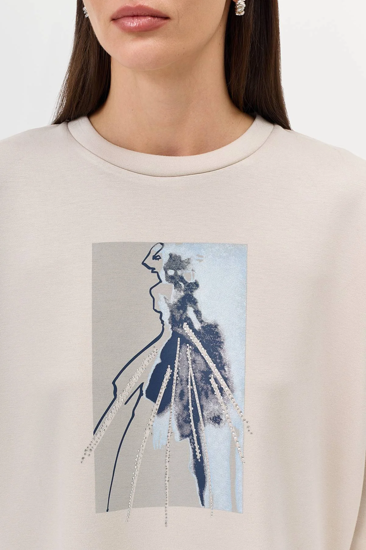 Лимитированная серия свободный cвитшот с принтом и ремень, 44