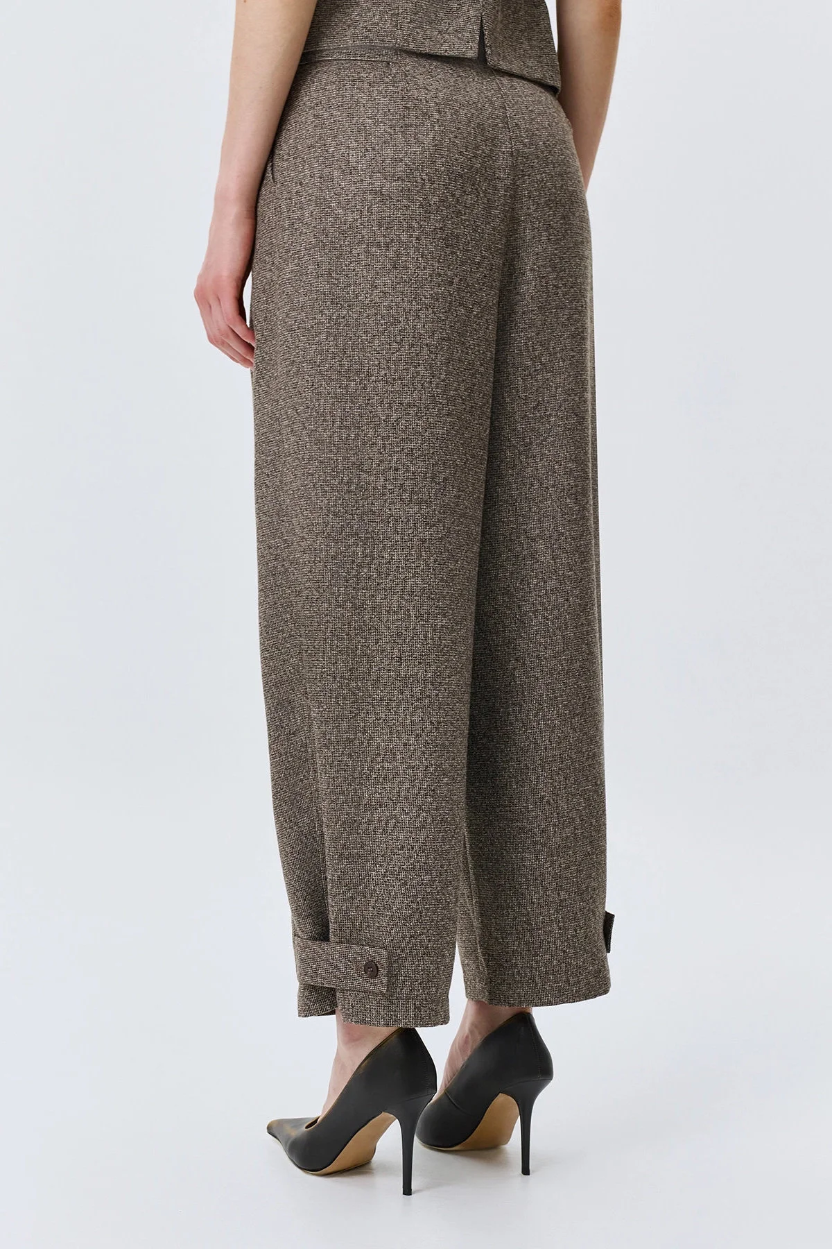 Брюки коричневые с узором Herringbone, 50