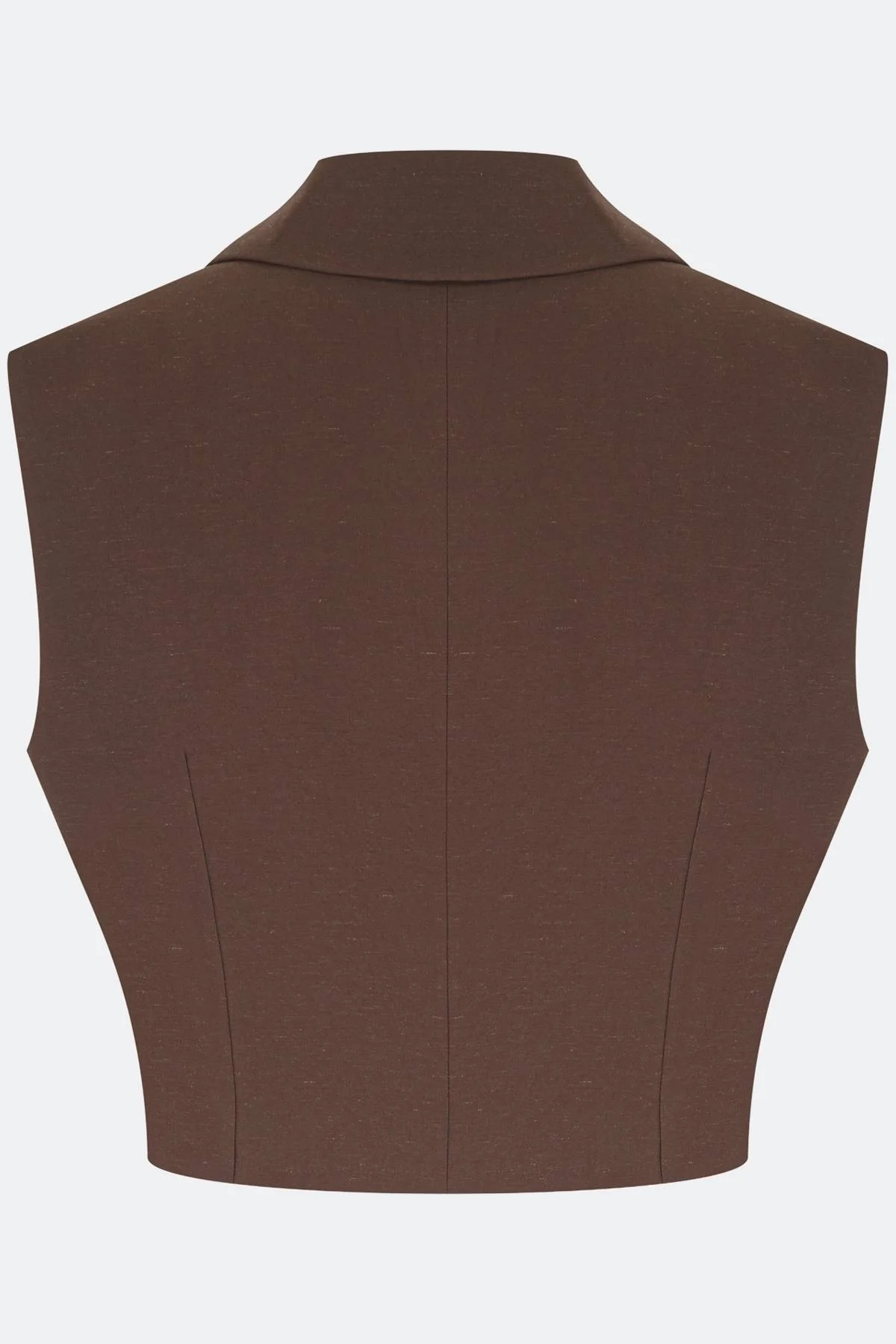 Укороченный жилет из вискозы коричневый, 46