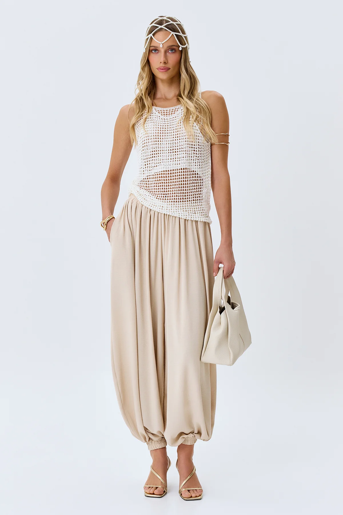 Хлопковые брюки-шаровары, 40