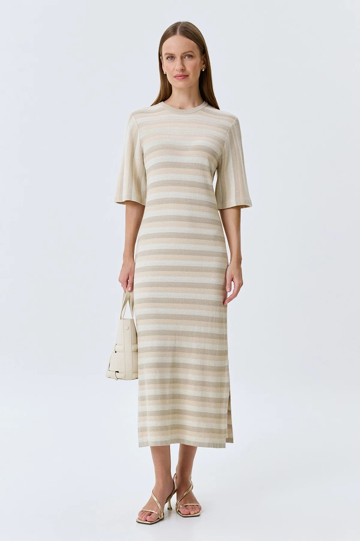Вязаное платье в полоску, 36