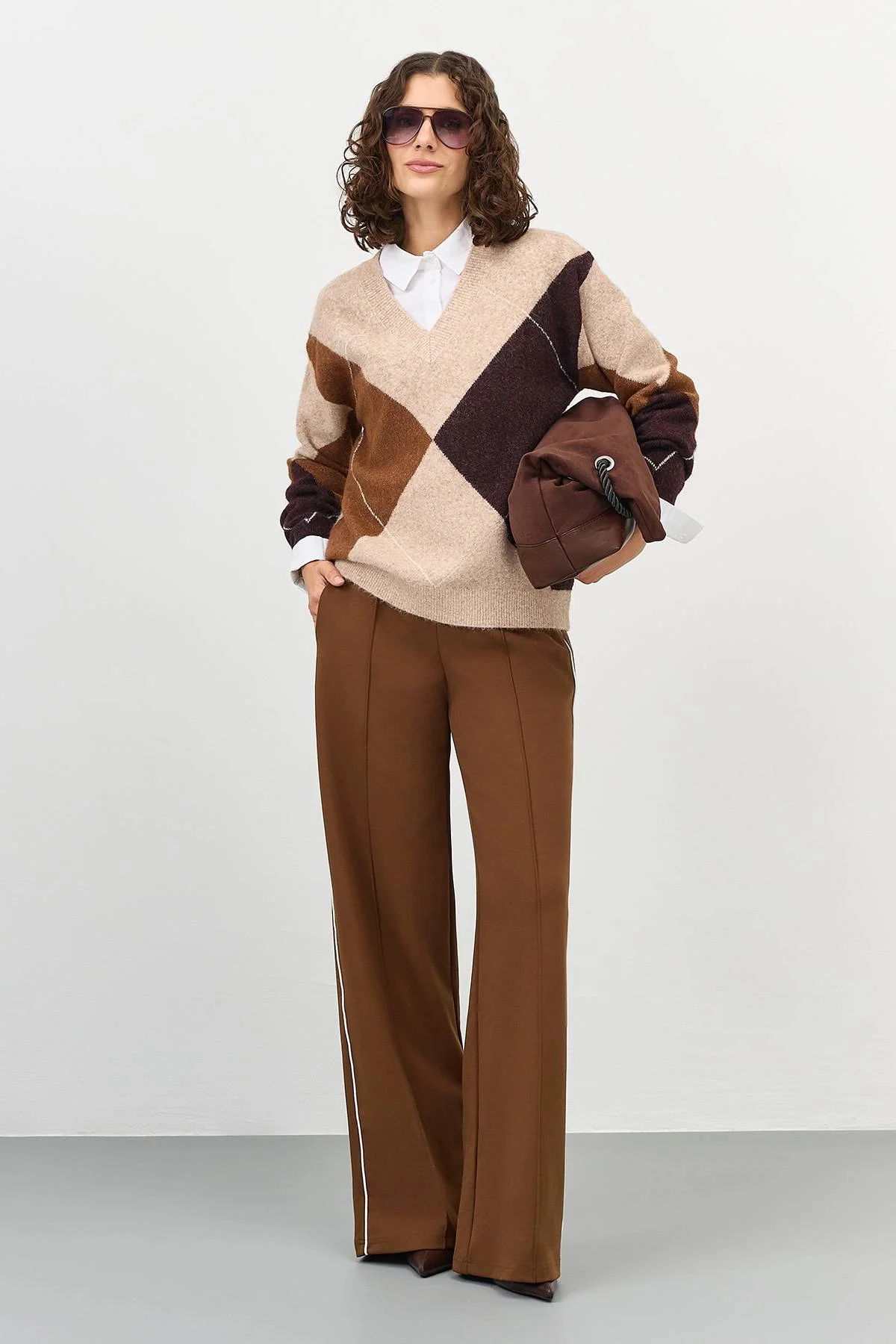 Свитер с узором "аргайл", 48