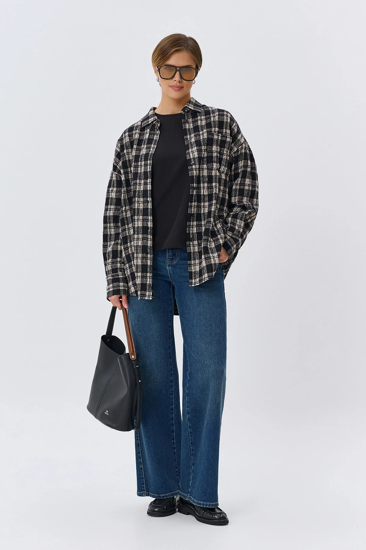 Джинсы Wide leg с вытачками, 36