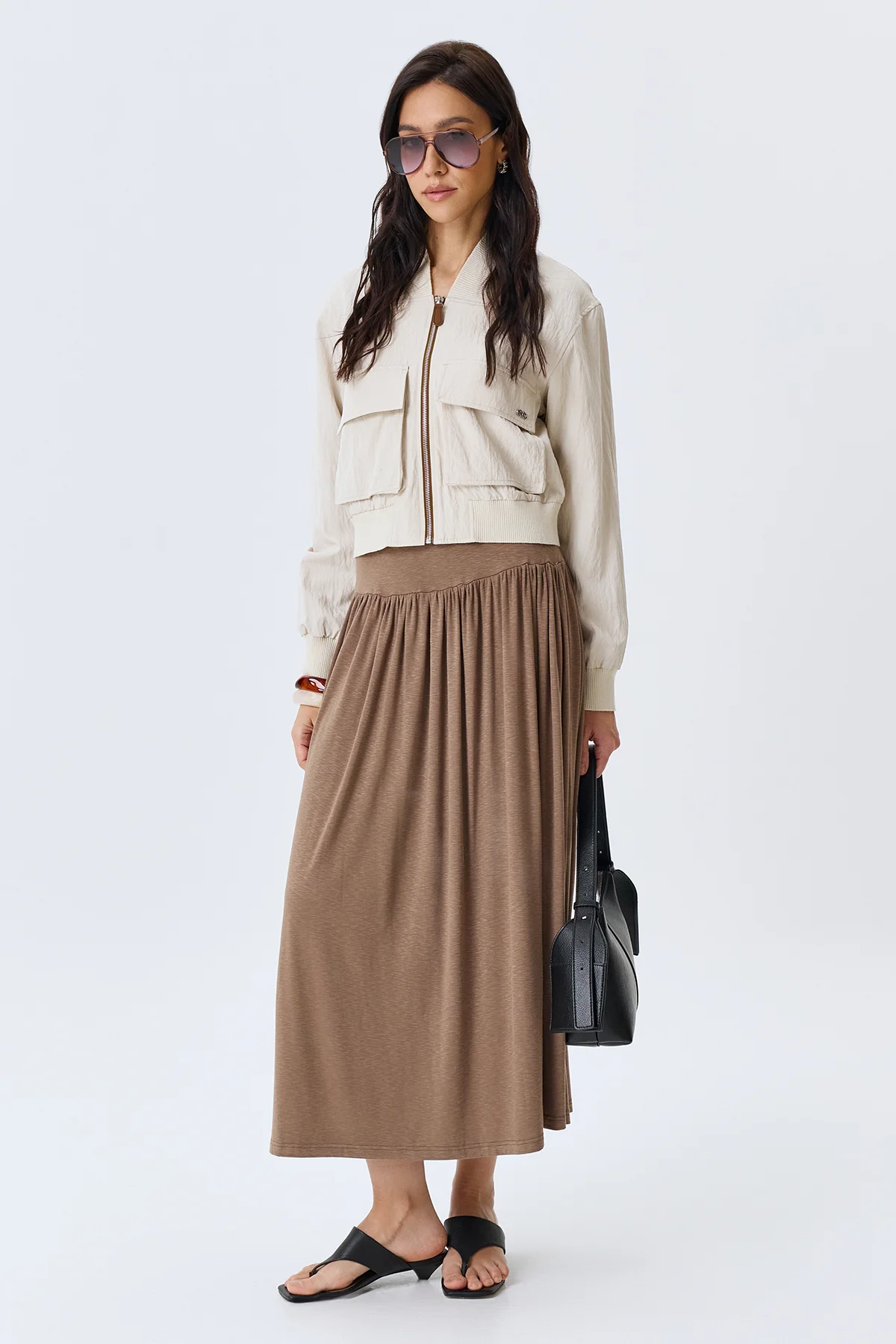 Свободная юбка в мягкую складку, 44