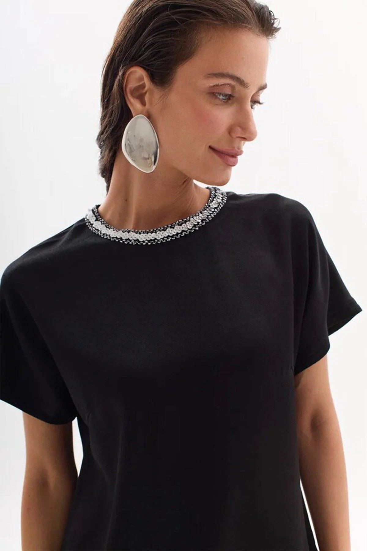 Блузка с акцентным воротником, 48р