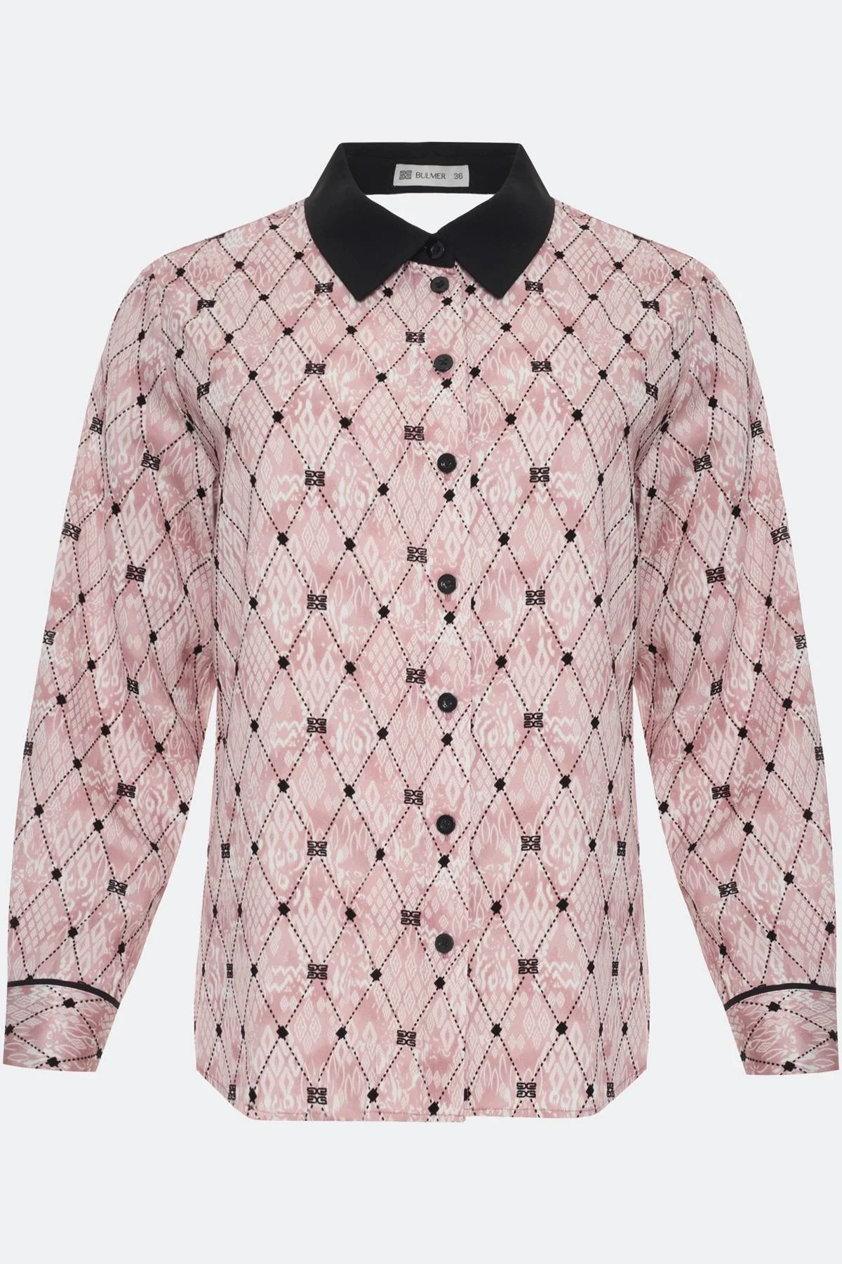 Блузка из вискозы с брендированным принтом, 42