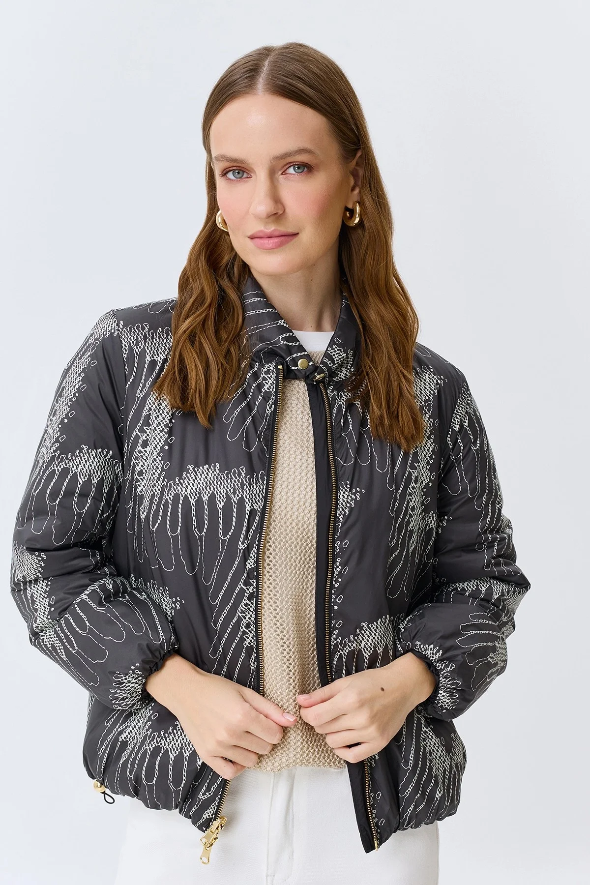 Двусторонняя куртка с принтом, 46